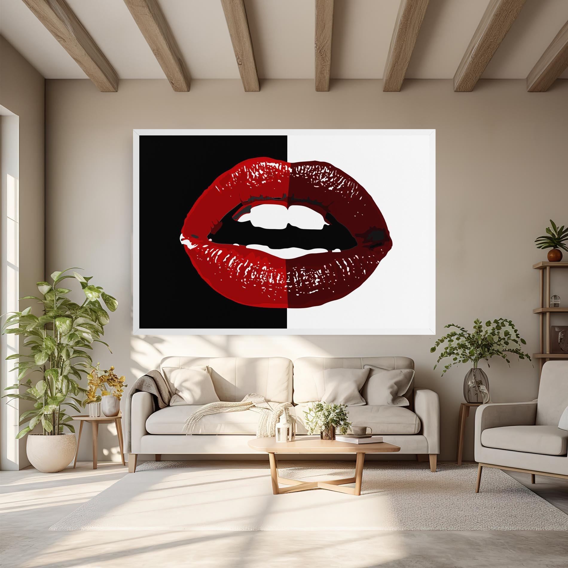 Leinwandbild Red Shade Lips mockup 6