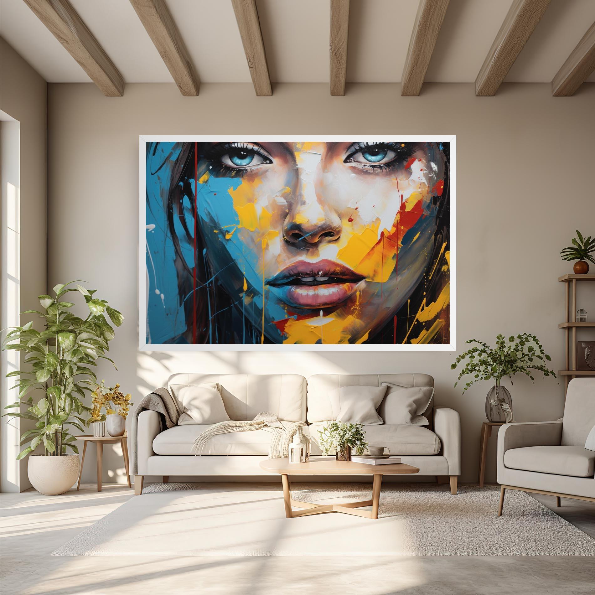 Leinwandbild Woman Abstract Lips mockup 6