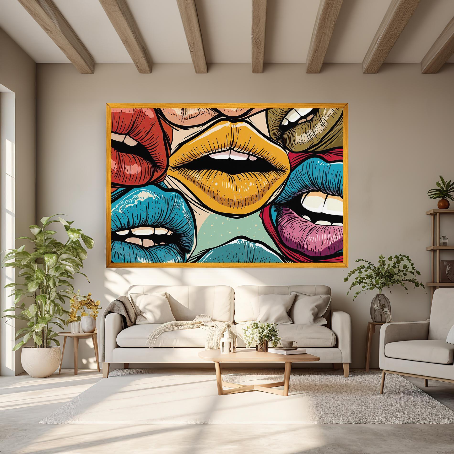 Leinwandbild Comic Book Color Lips mockup 6