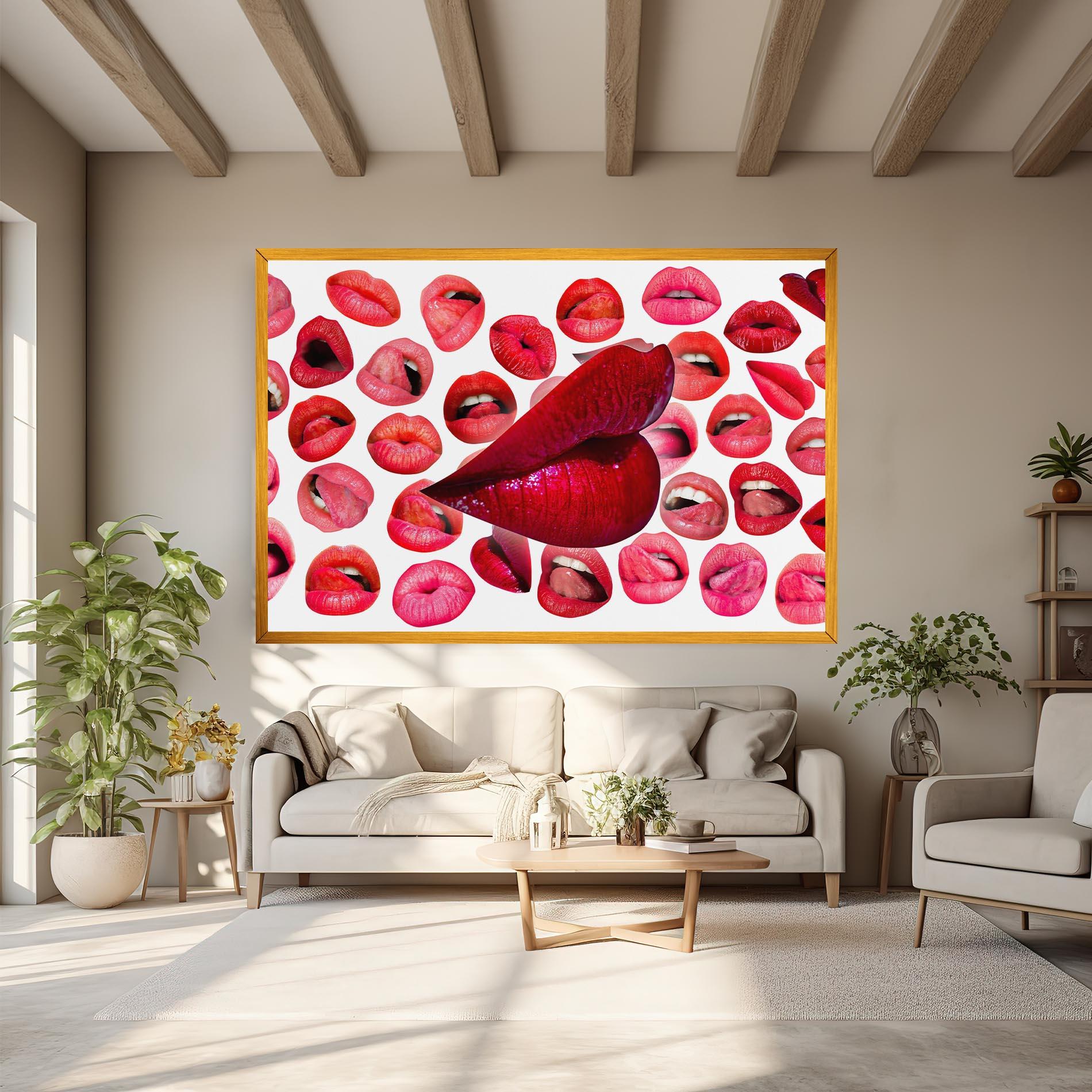 Leinwandbild Red Lip Female mockup 6