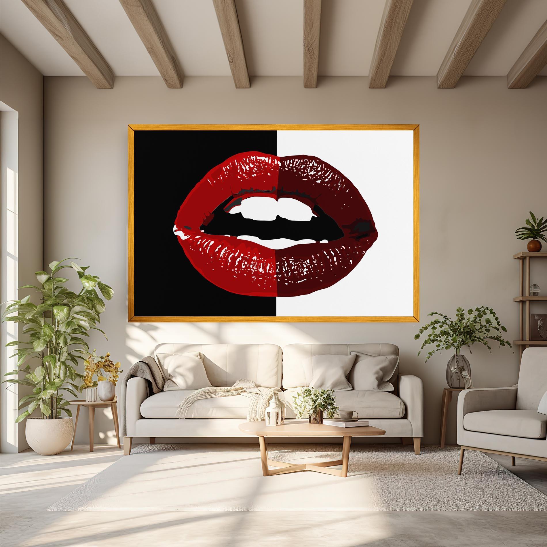 Leinwandbild Red Shade Lips mockup 6