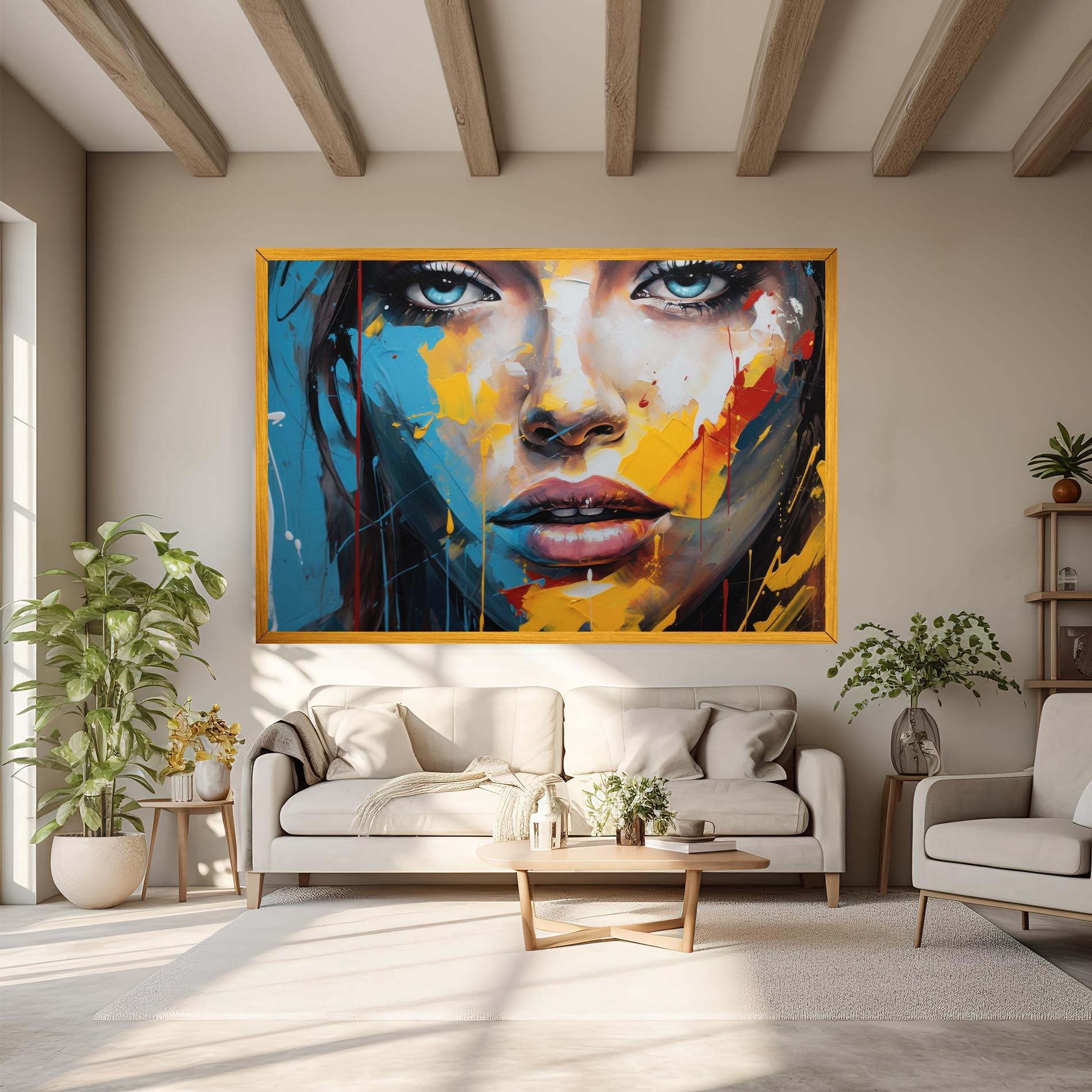 Leinwandbild Woman Abstract Lips mockup 6