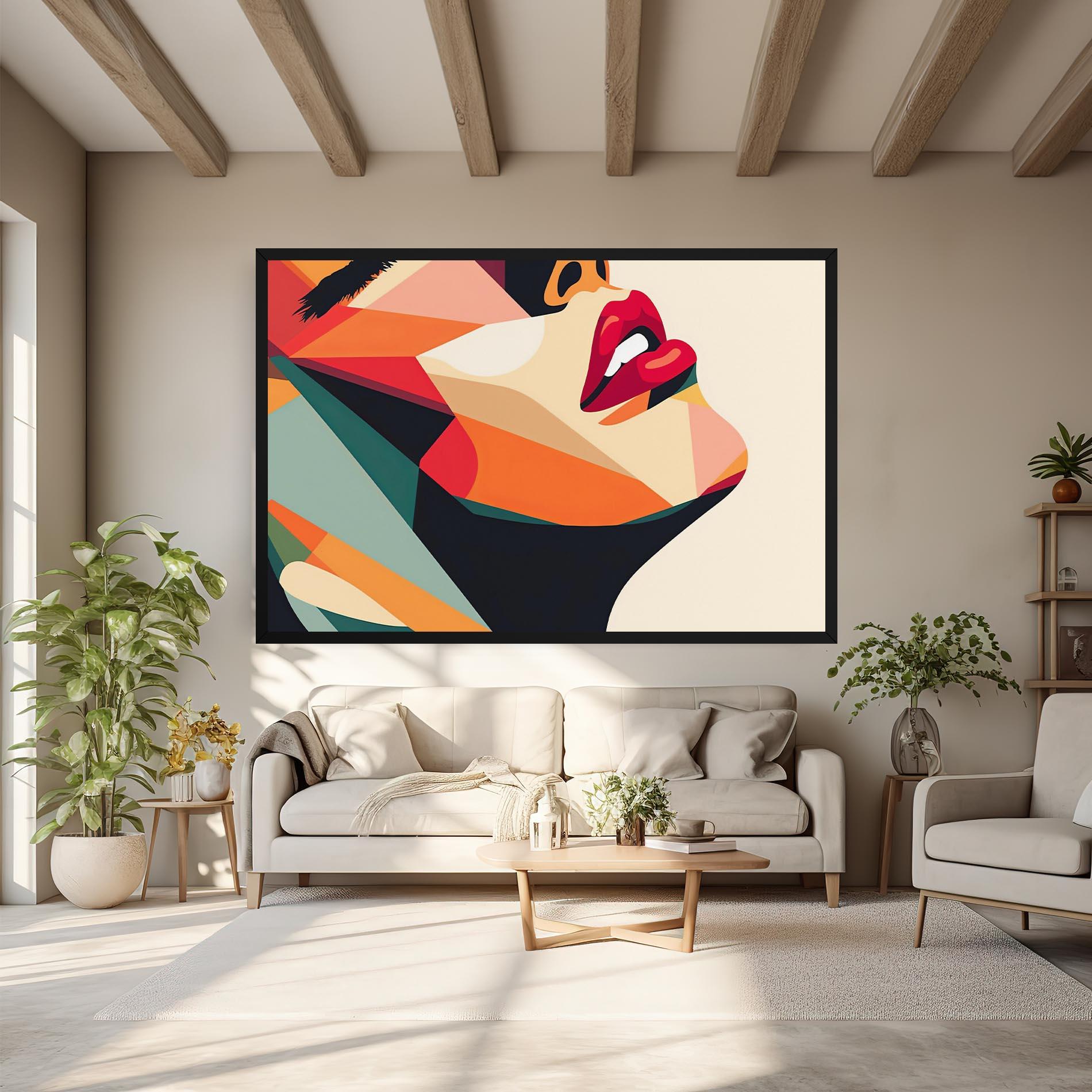 Leinwandbild Abstract Lips mockup 6