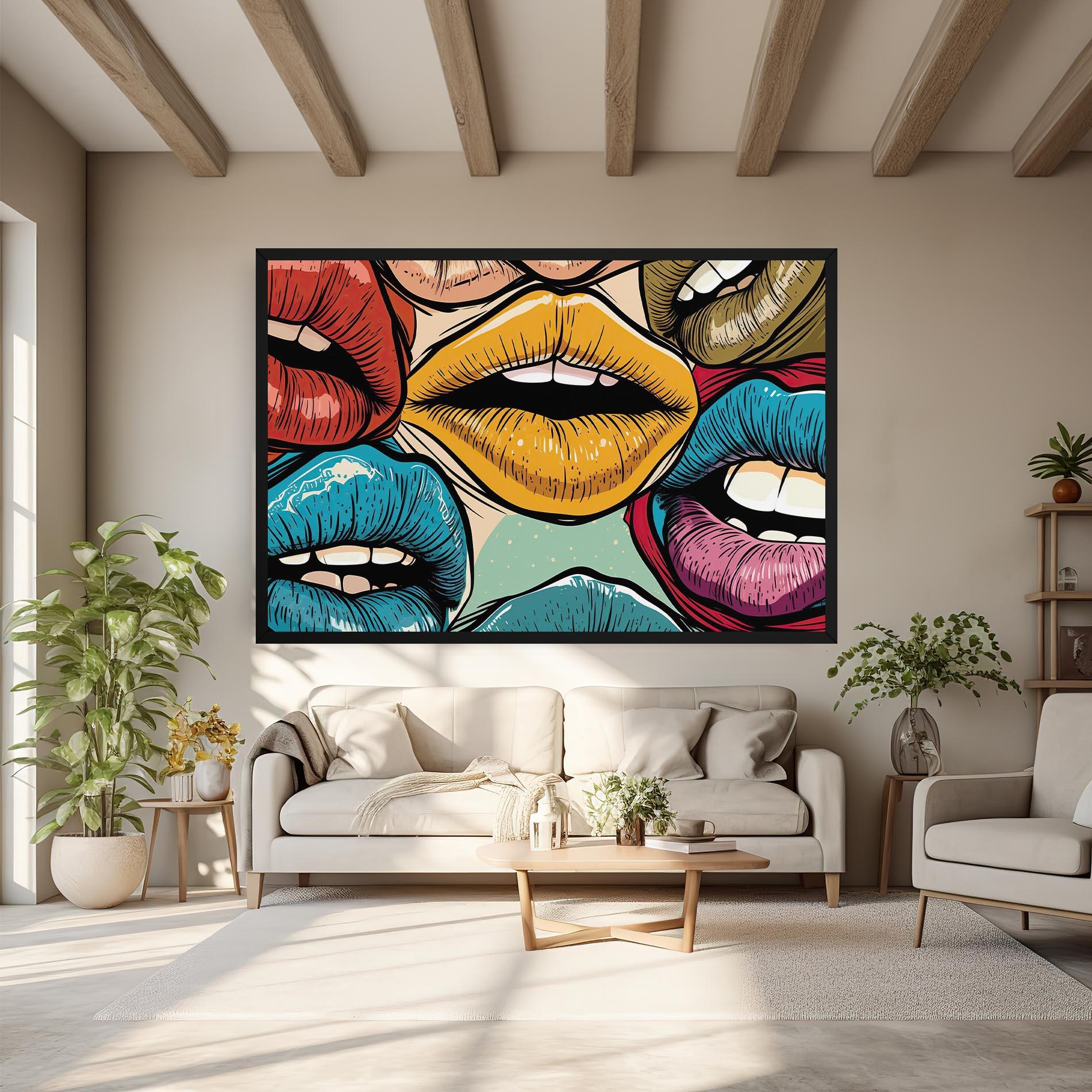 Leinwandbild Comic Book Color Lips mockup 6