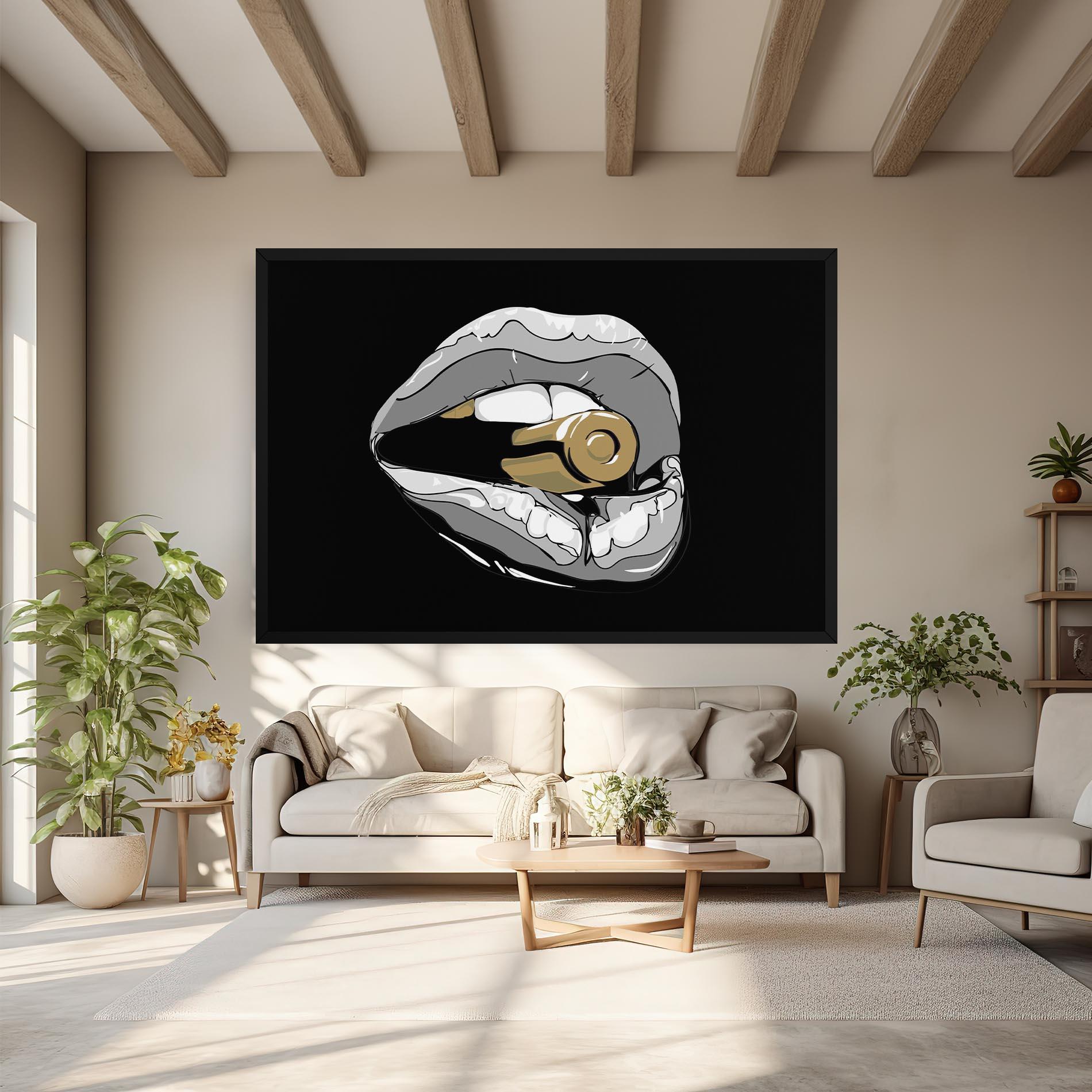 Leinwandbild Grey Bullet Lips mockup 6