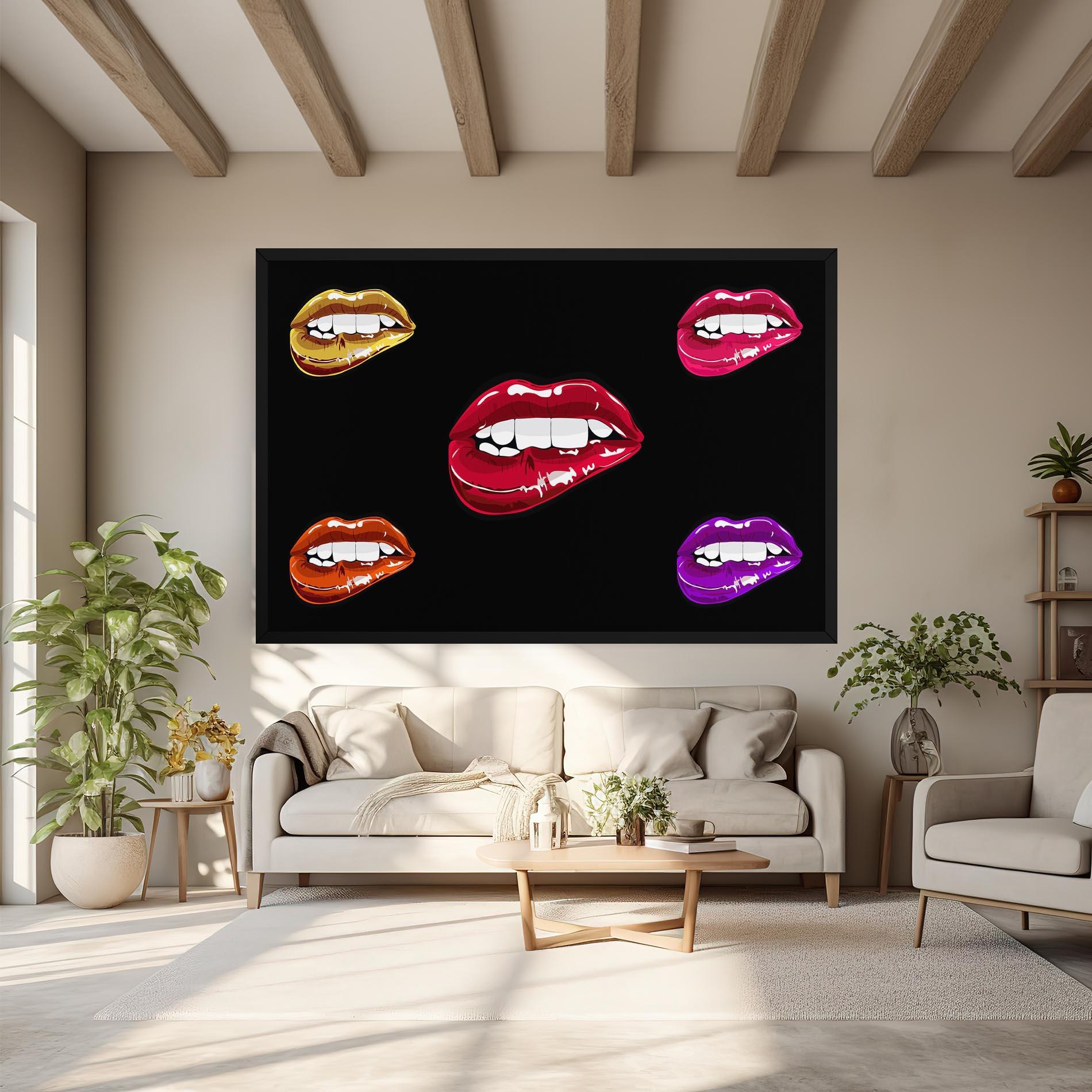 Leinwandbild Mix Color Lips mockup 6