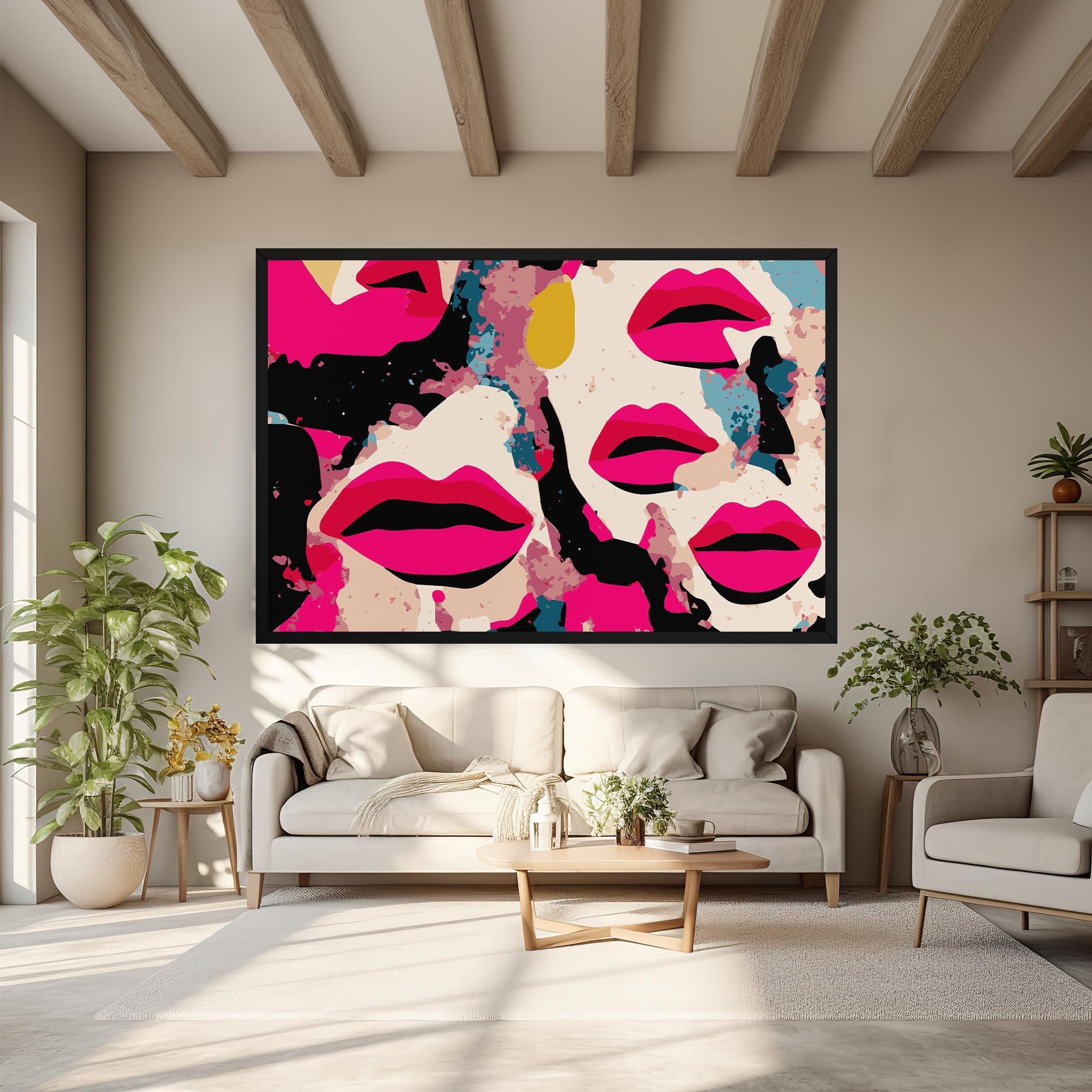 Leinwandbild Pink Lips mockup 6