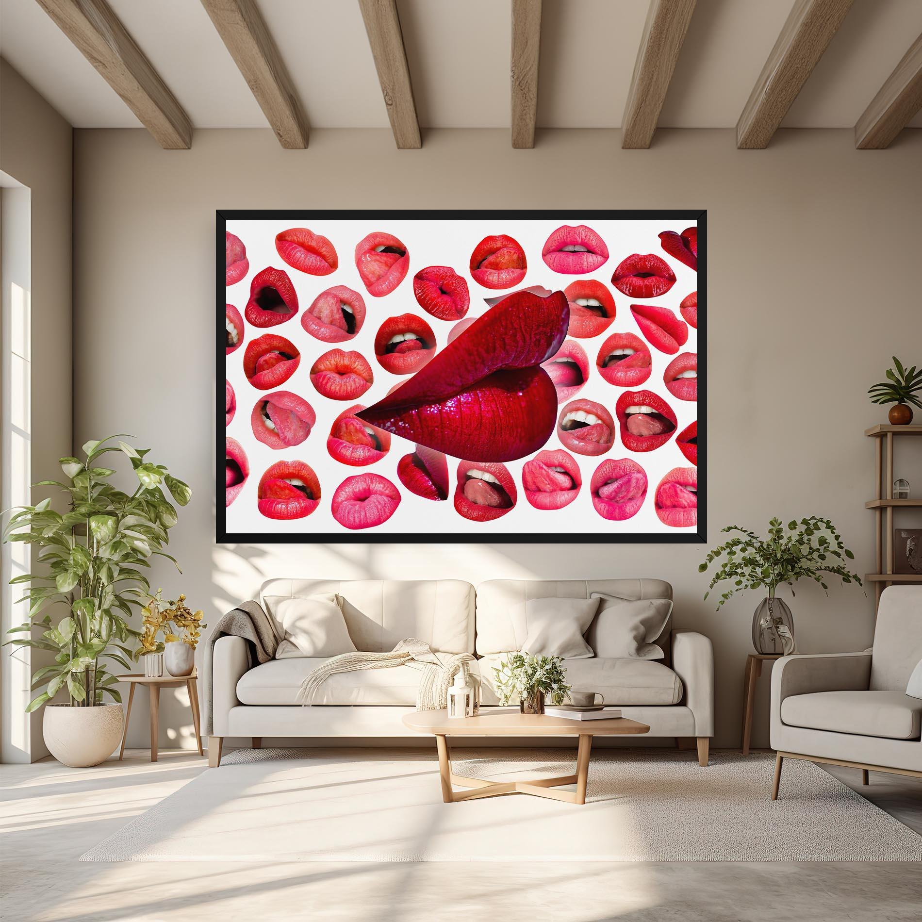 Leinwandbild Red Lip Female mockup 6