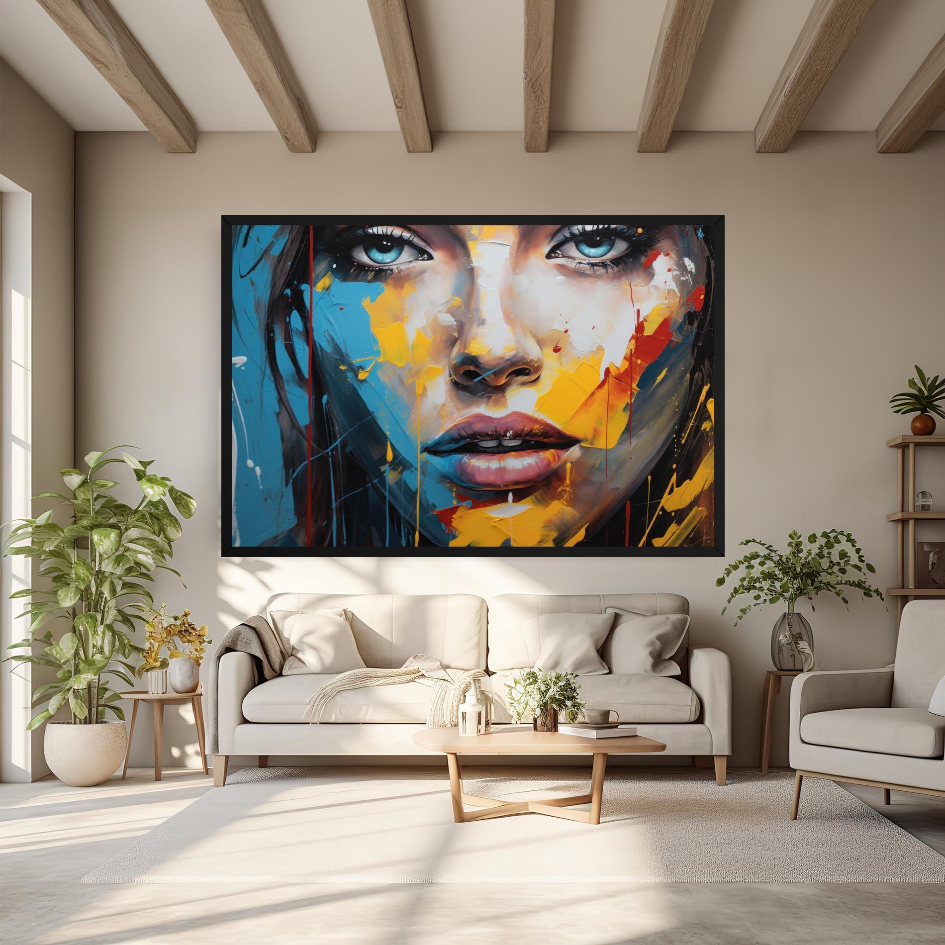 Leinwandbild Woman Abstract Lips mockup 6