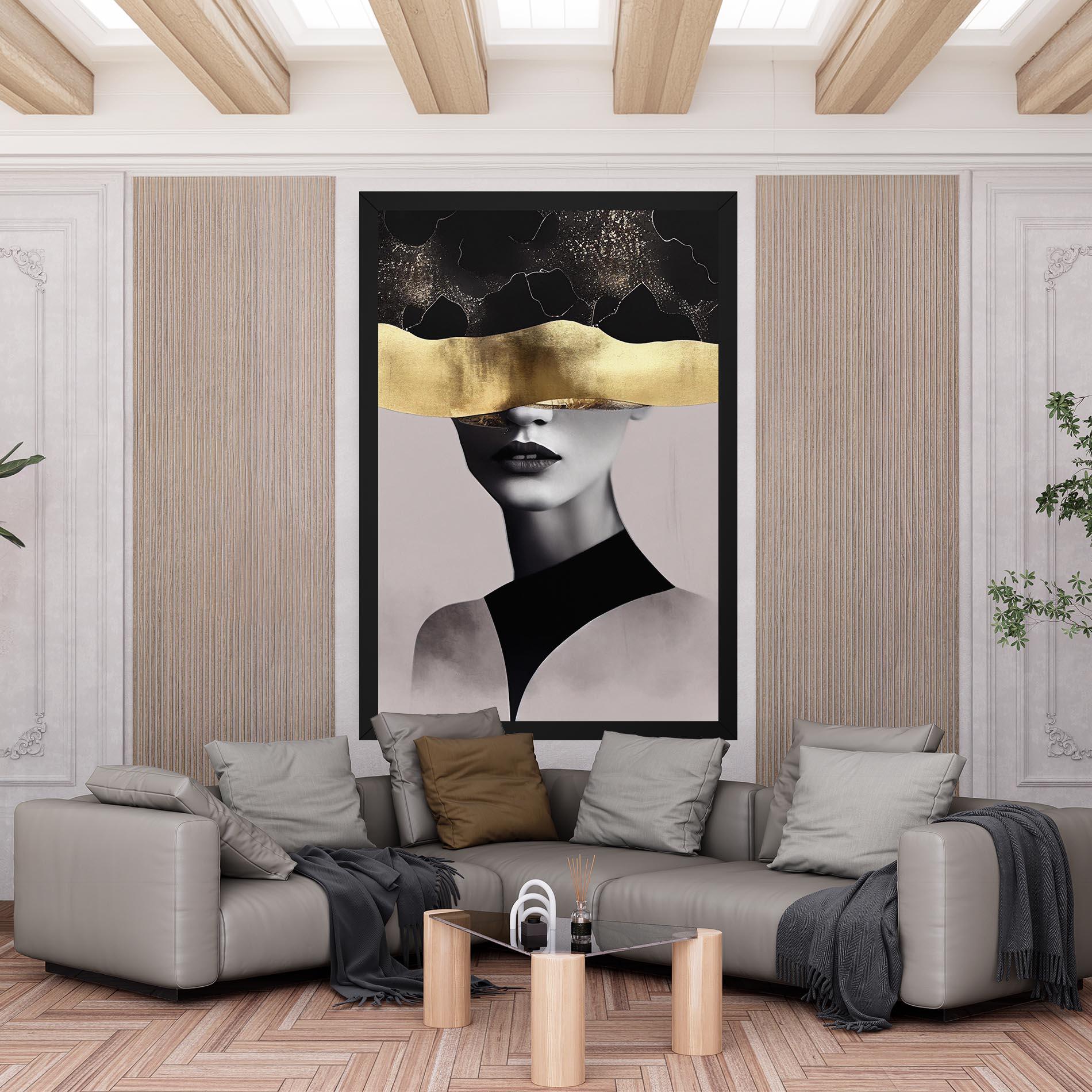 Leinwandbild Grey Lips mockup 6