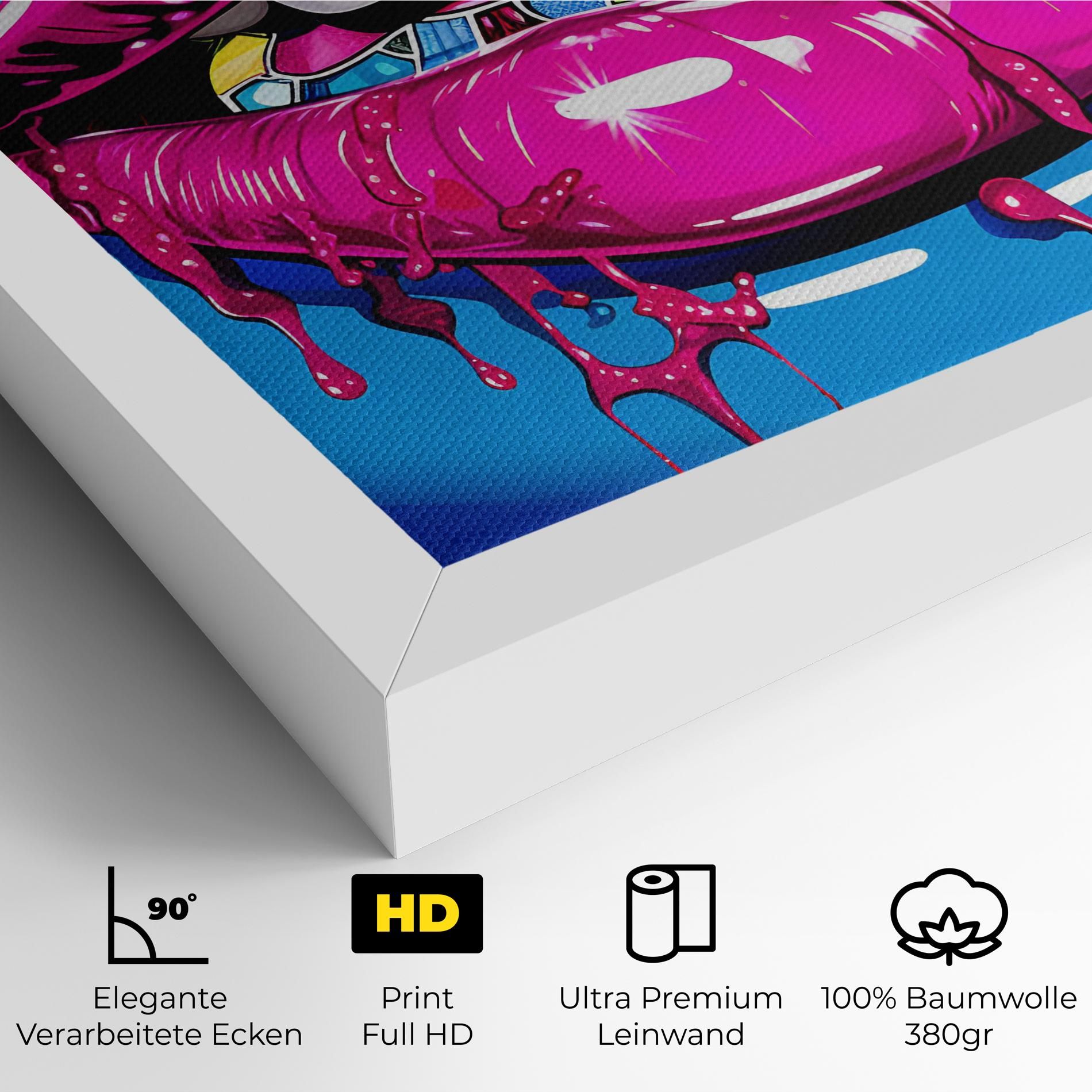 Blue Pink Lips Art mockup 4