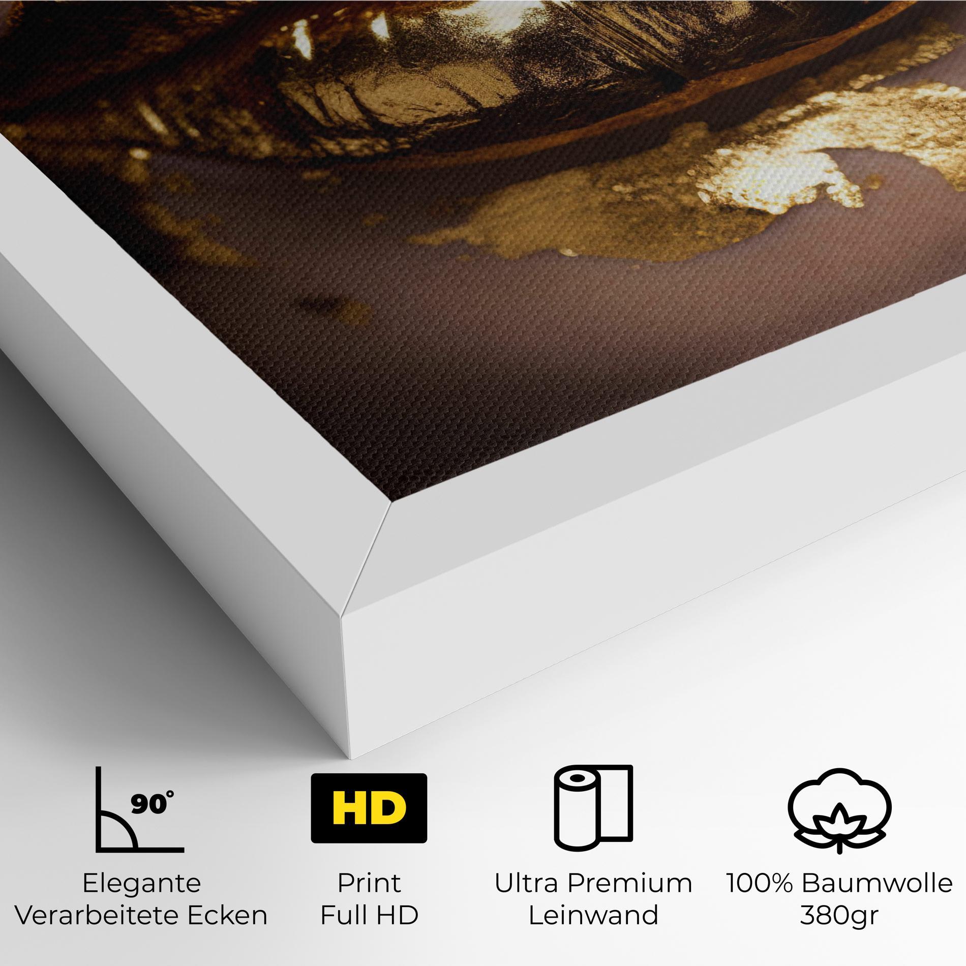 Leinwandbild Close Gold Lips mockup 4