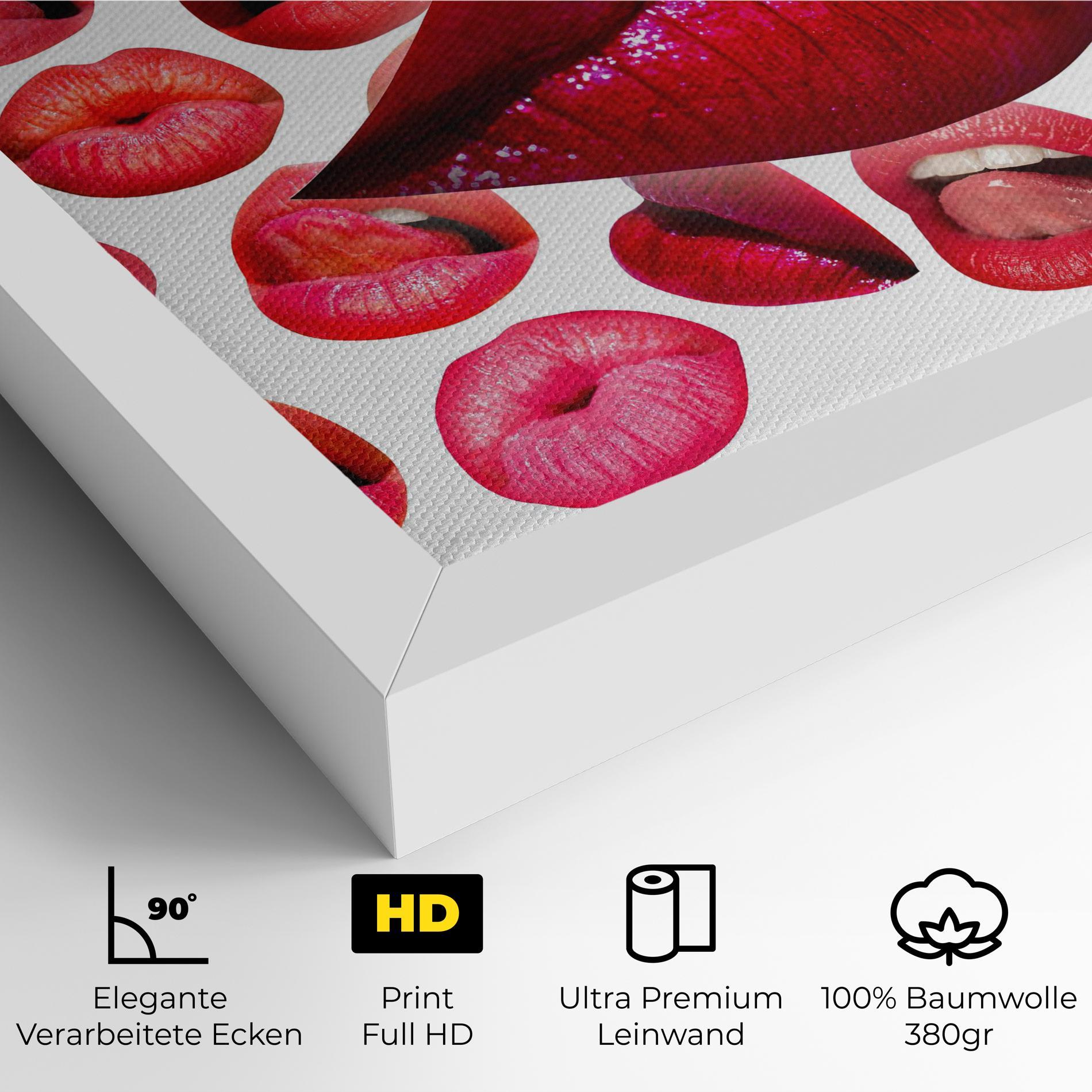 Leinwandbild Red Lip Female mockup 4