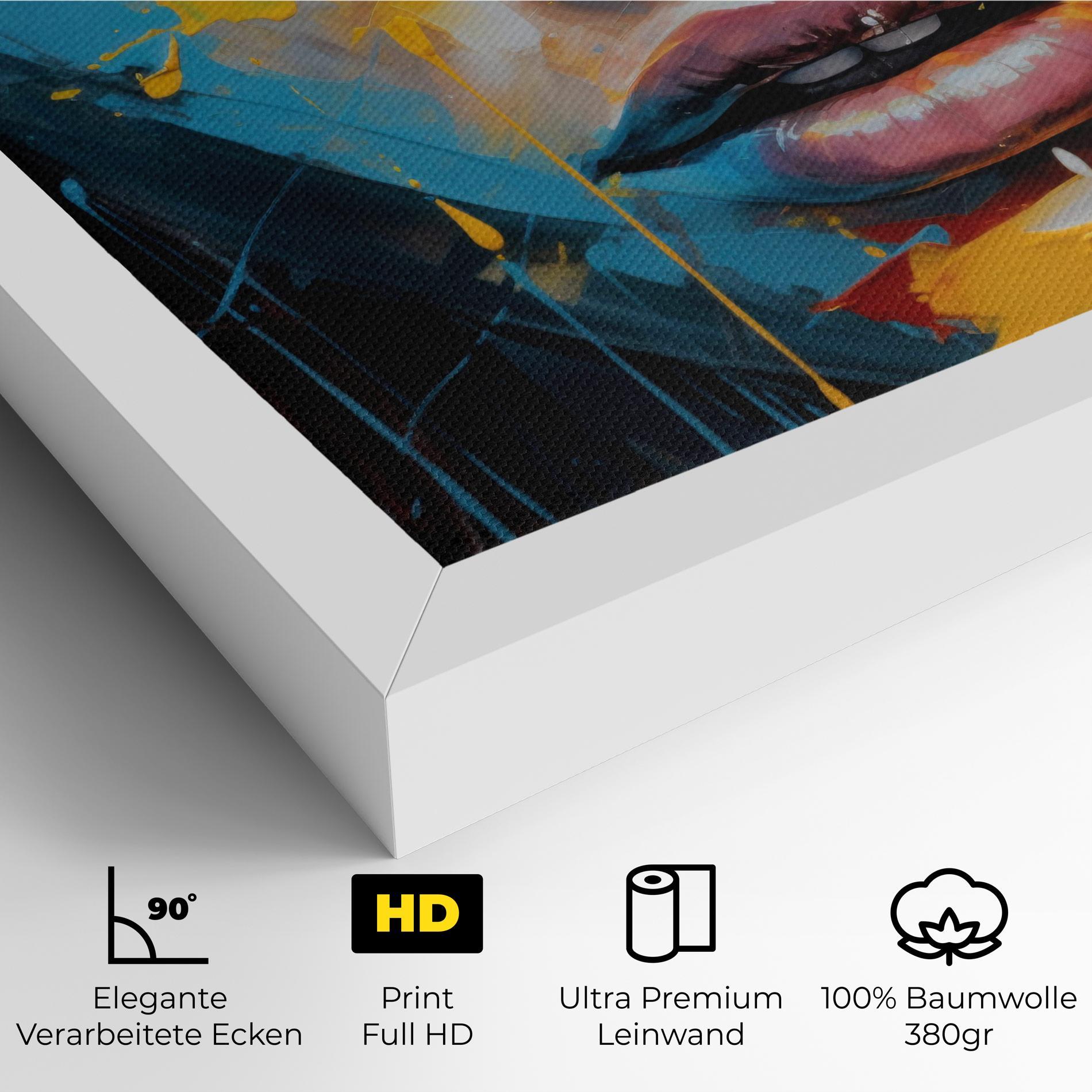 Leinwandbild Woman Abstract Lips mockup 4
