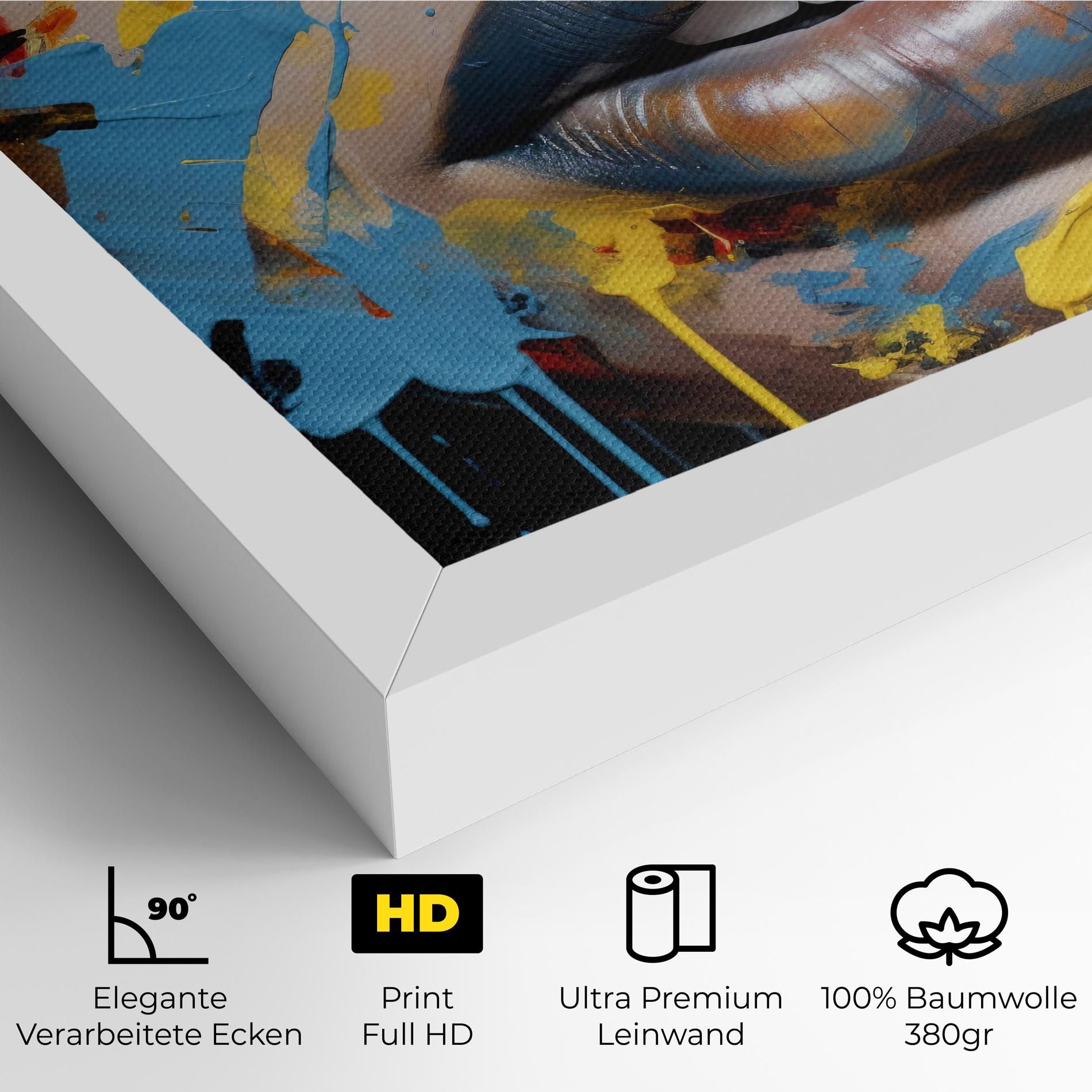 Yellow Blue Lips Art mockup 4