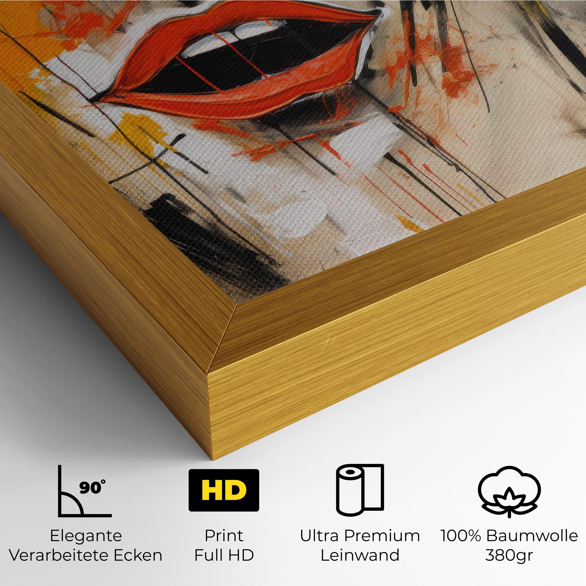 Leinwandbild Abstract Woman Lips mockup 4