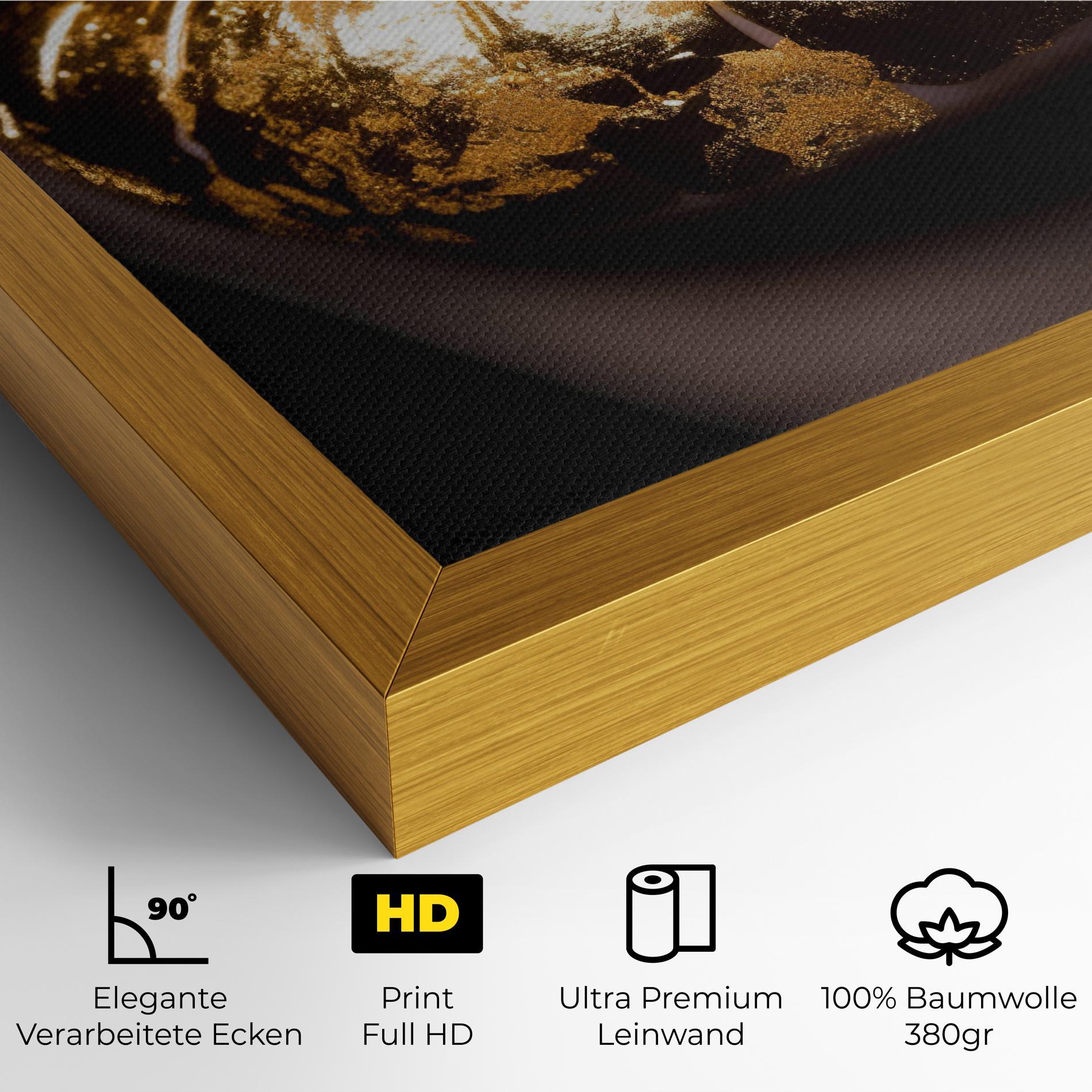 Leinwandbild Big Gold Lips mockup 4