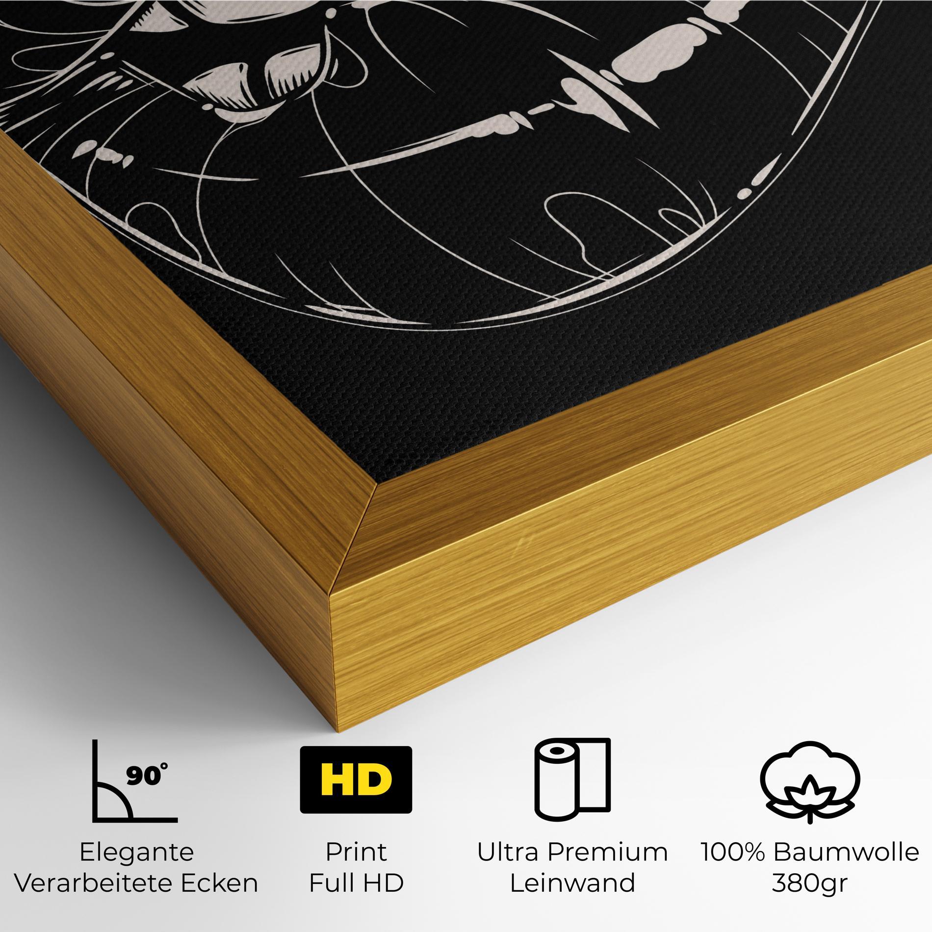 Leinwandbild Juicy Lips On Black mockup 4