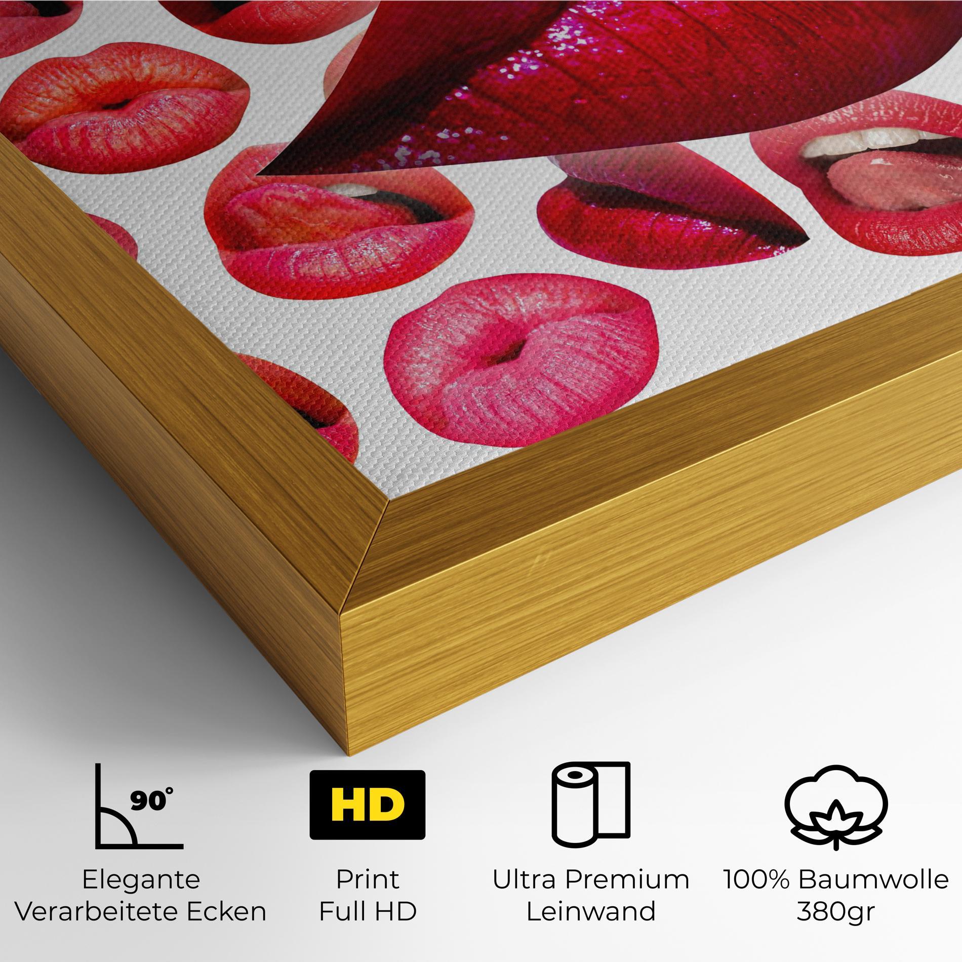 Leinwandbild Red Lip Female mockup 4