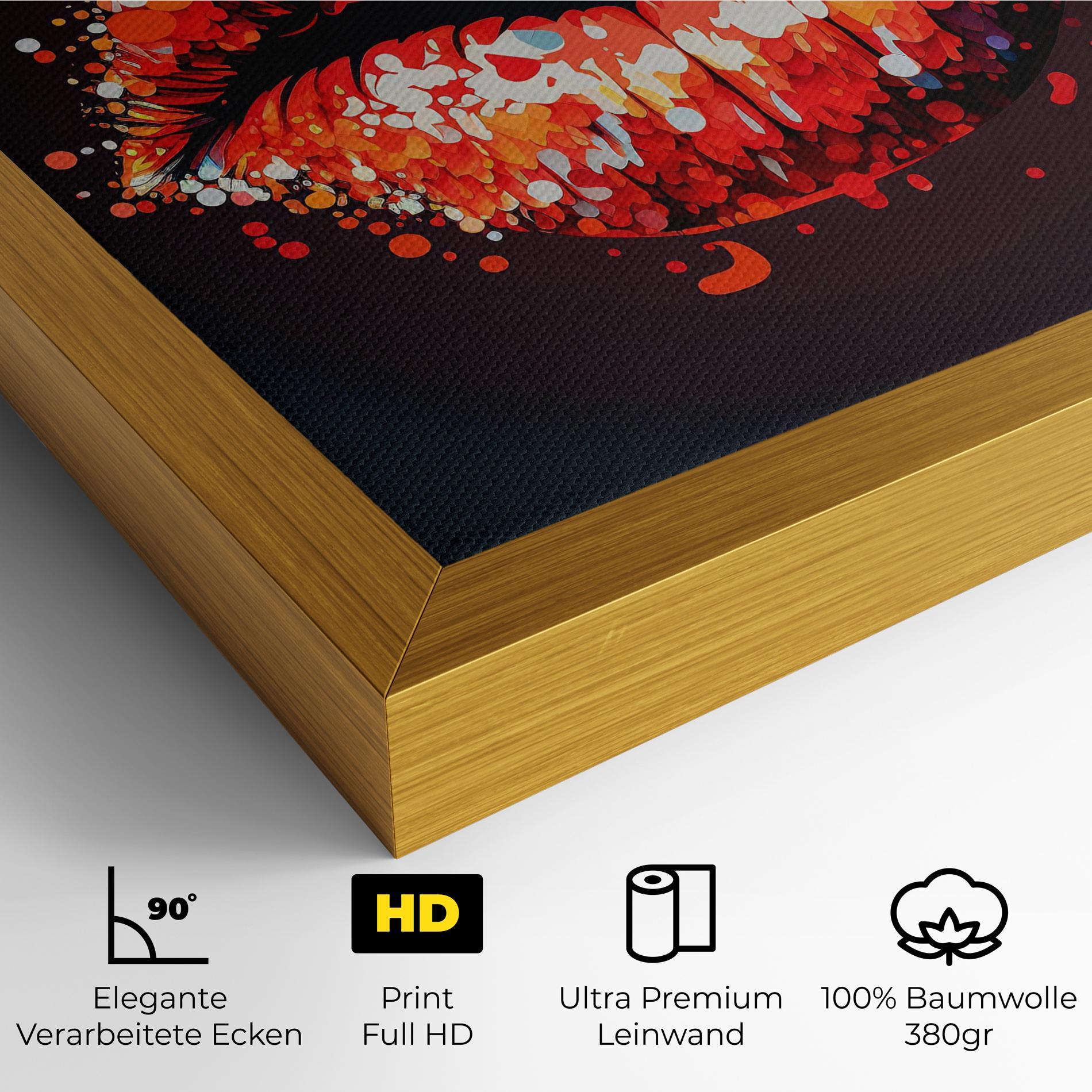 Leinwandbild Red Lips With Word Lips It mockup 4