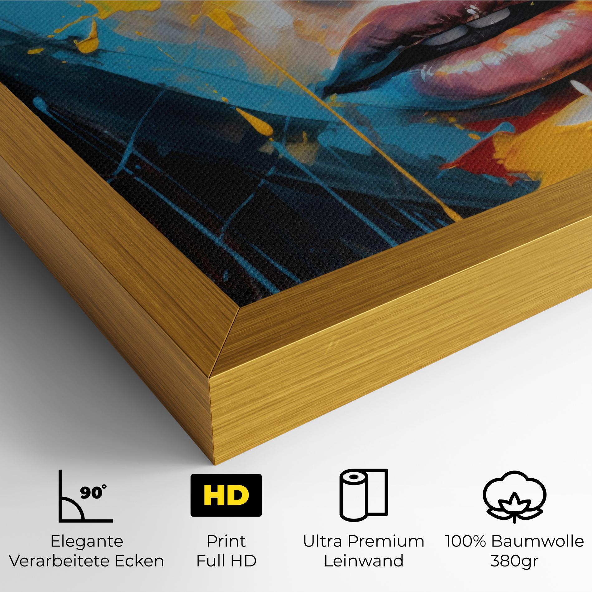 Leinwandbild Woman Abstract Lips mockup 4