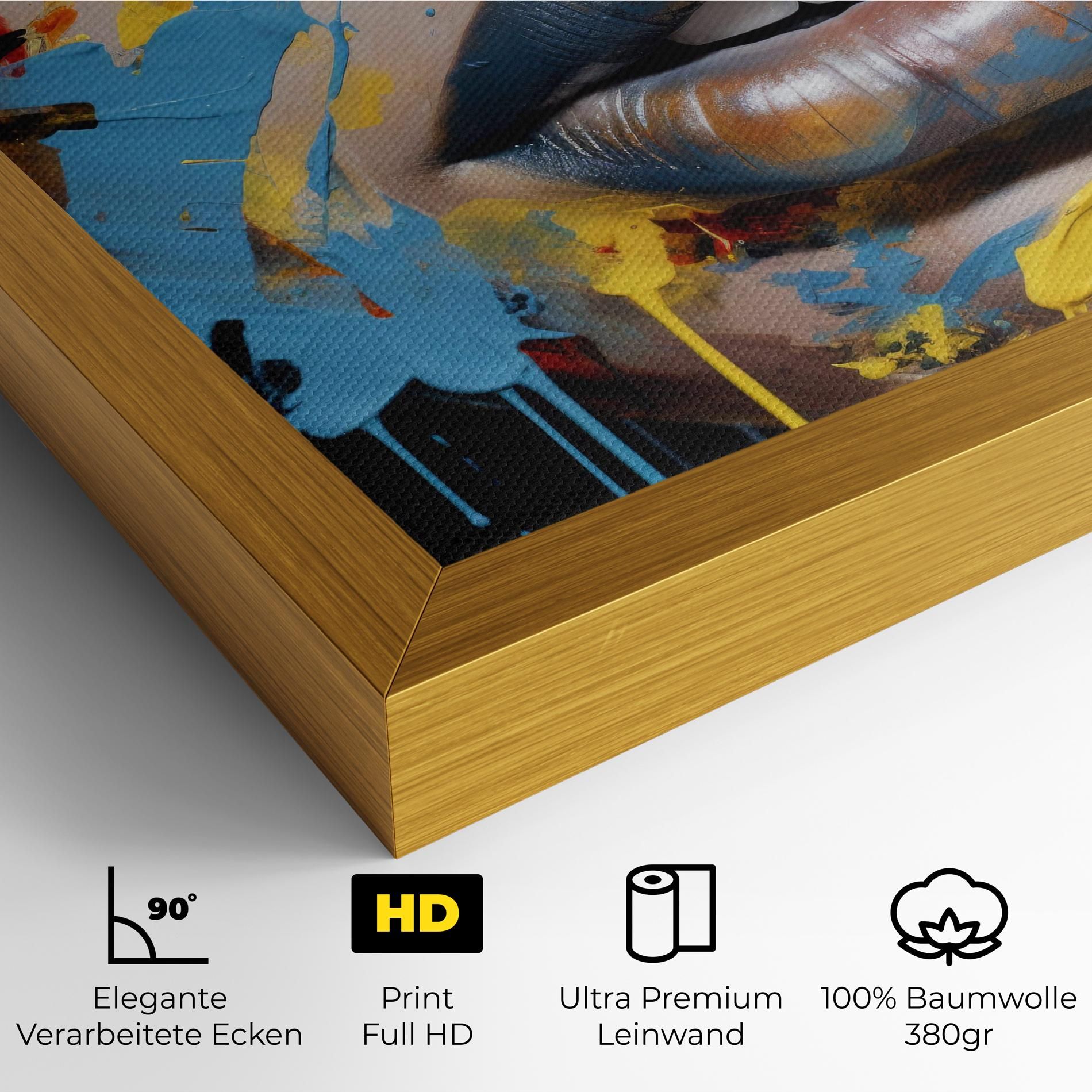 Yellow Blue Lips Art mockup 4