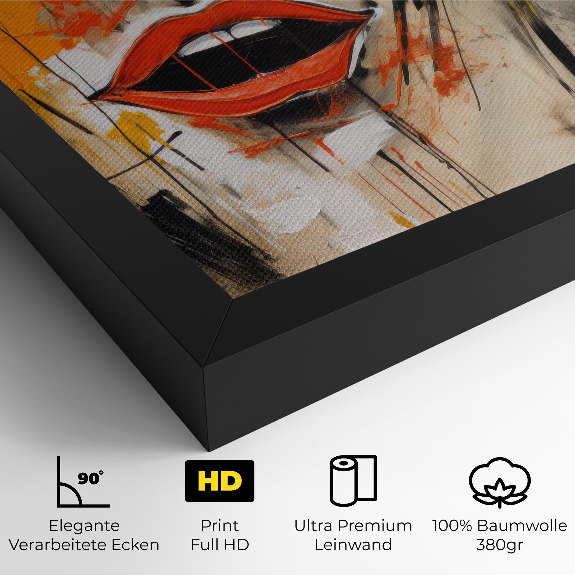 Leinwandbild Abstract Woman Lips mockup 4