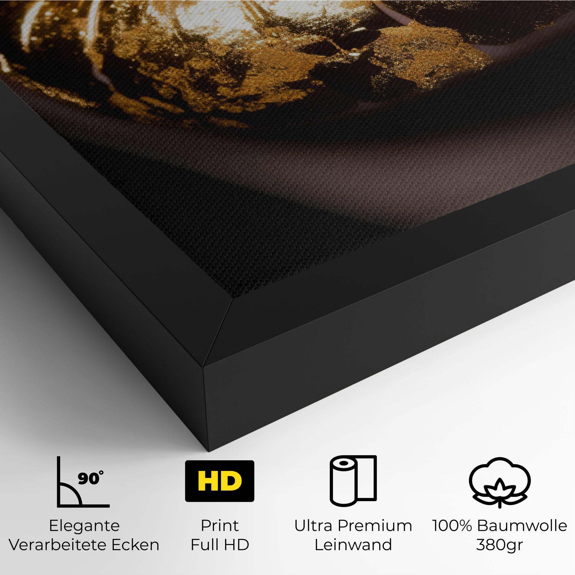 Leinwandbild Big Gold Lips mockup 4