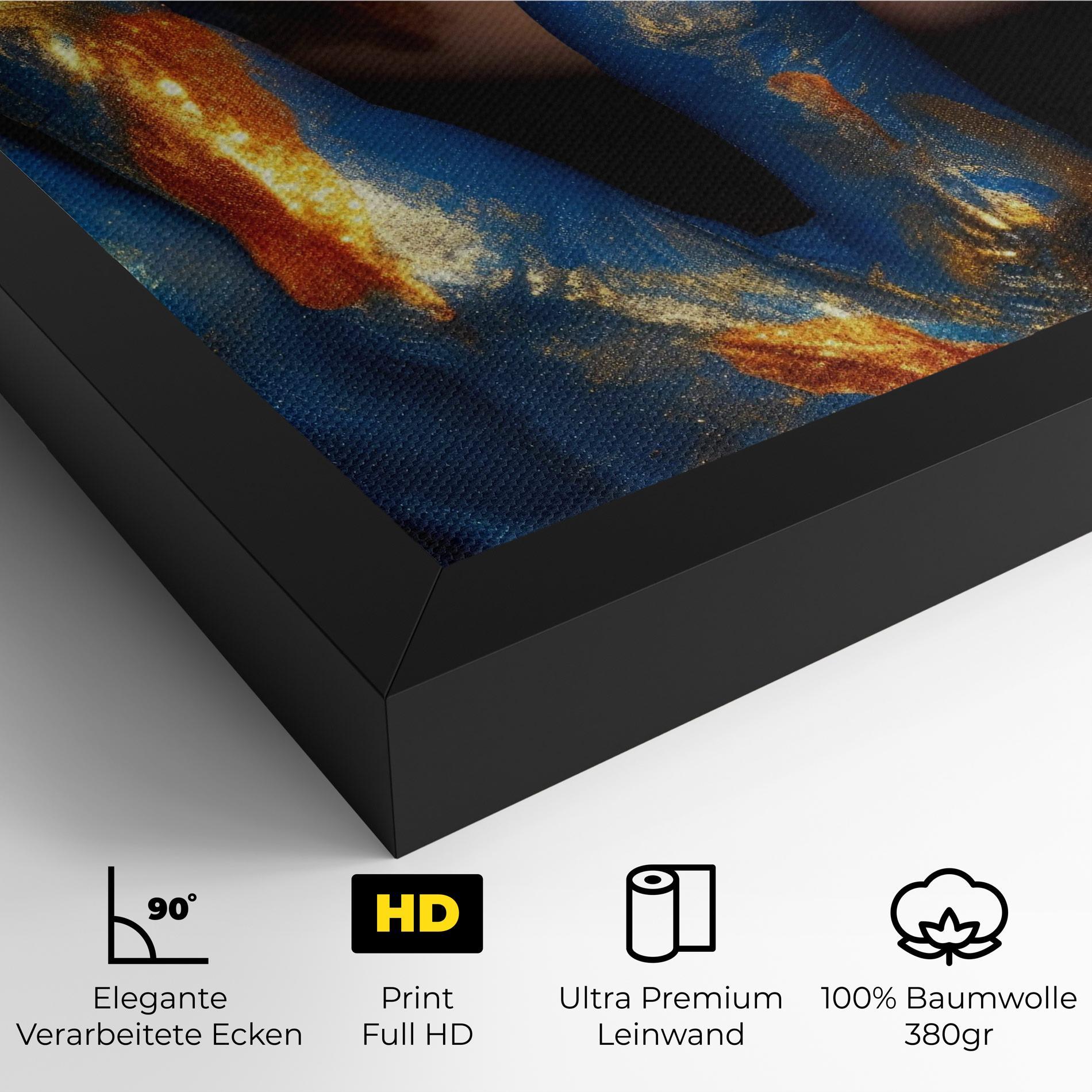 Leinwandbild Blue Hand Lips mockup 4