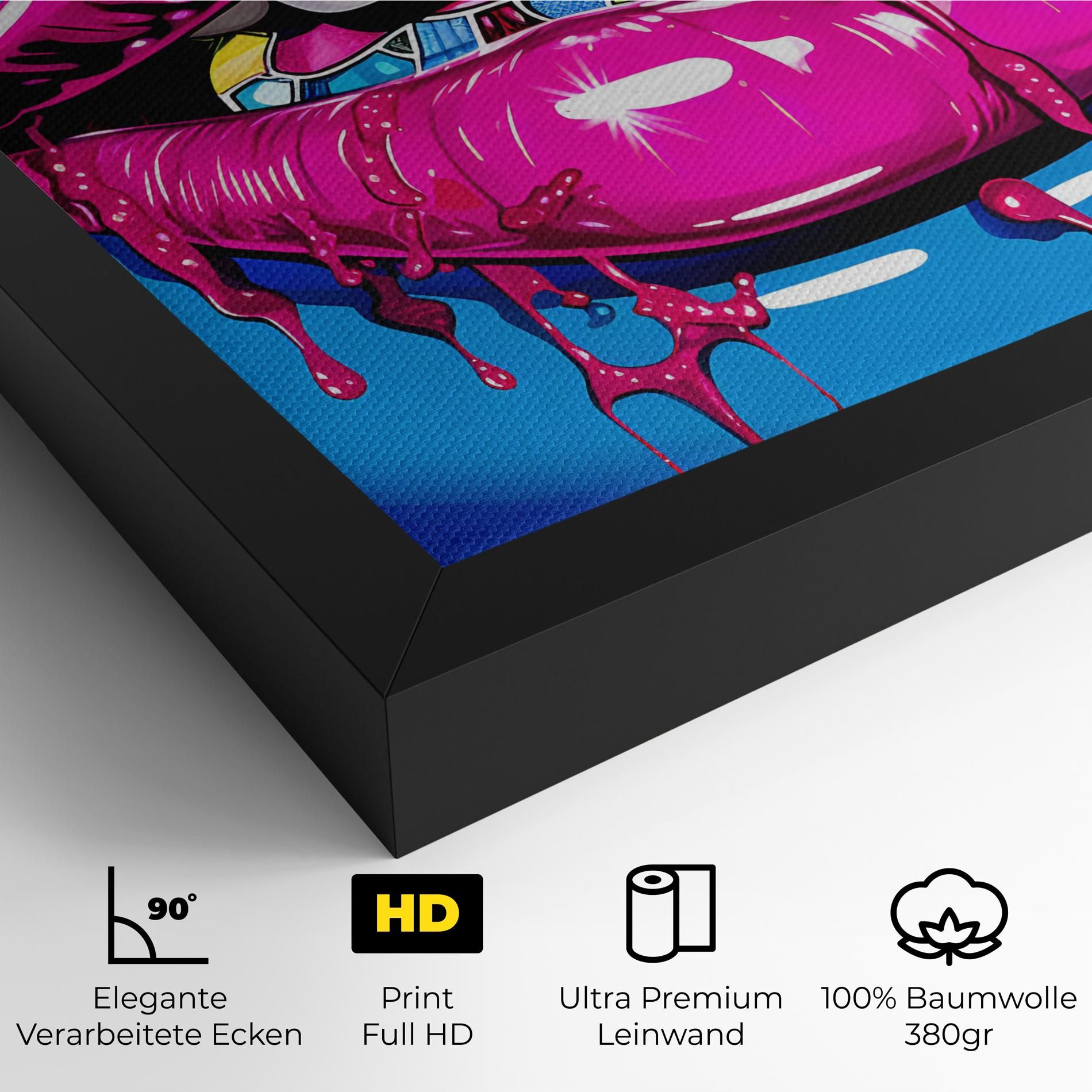 Blue Pink Lips Art mockup 4