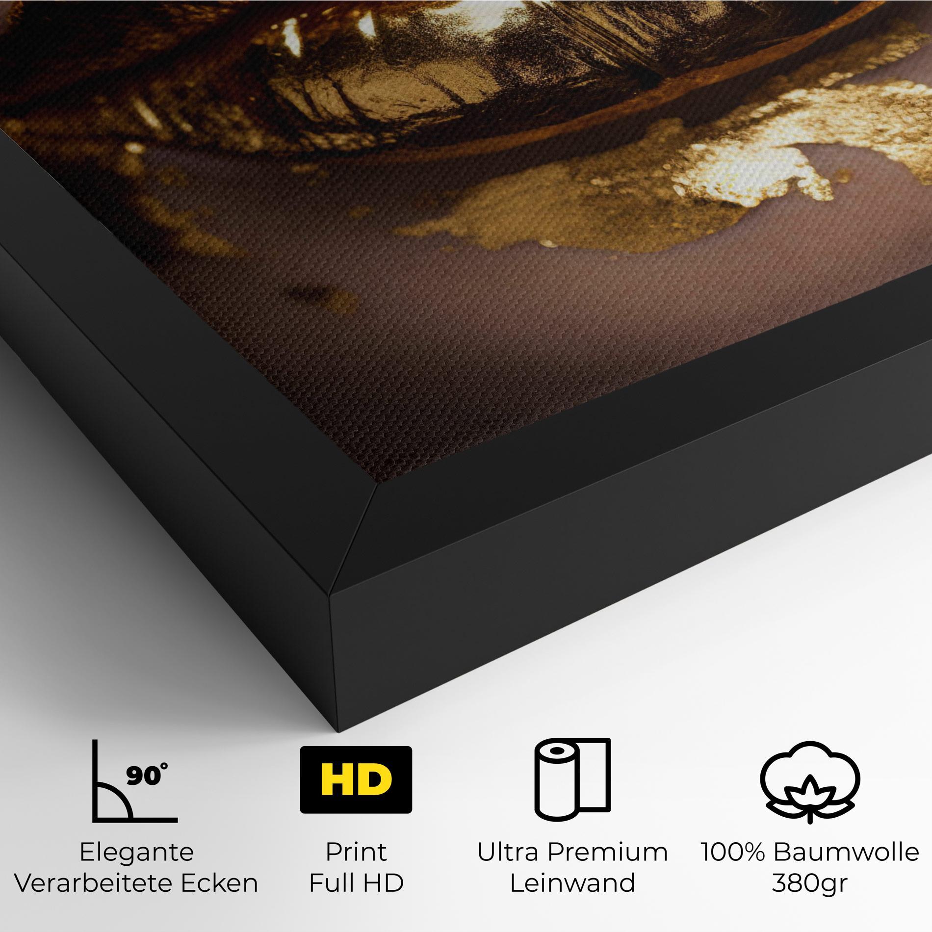 Leinwandbild Close Gold Lips mockup 4