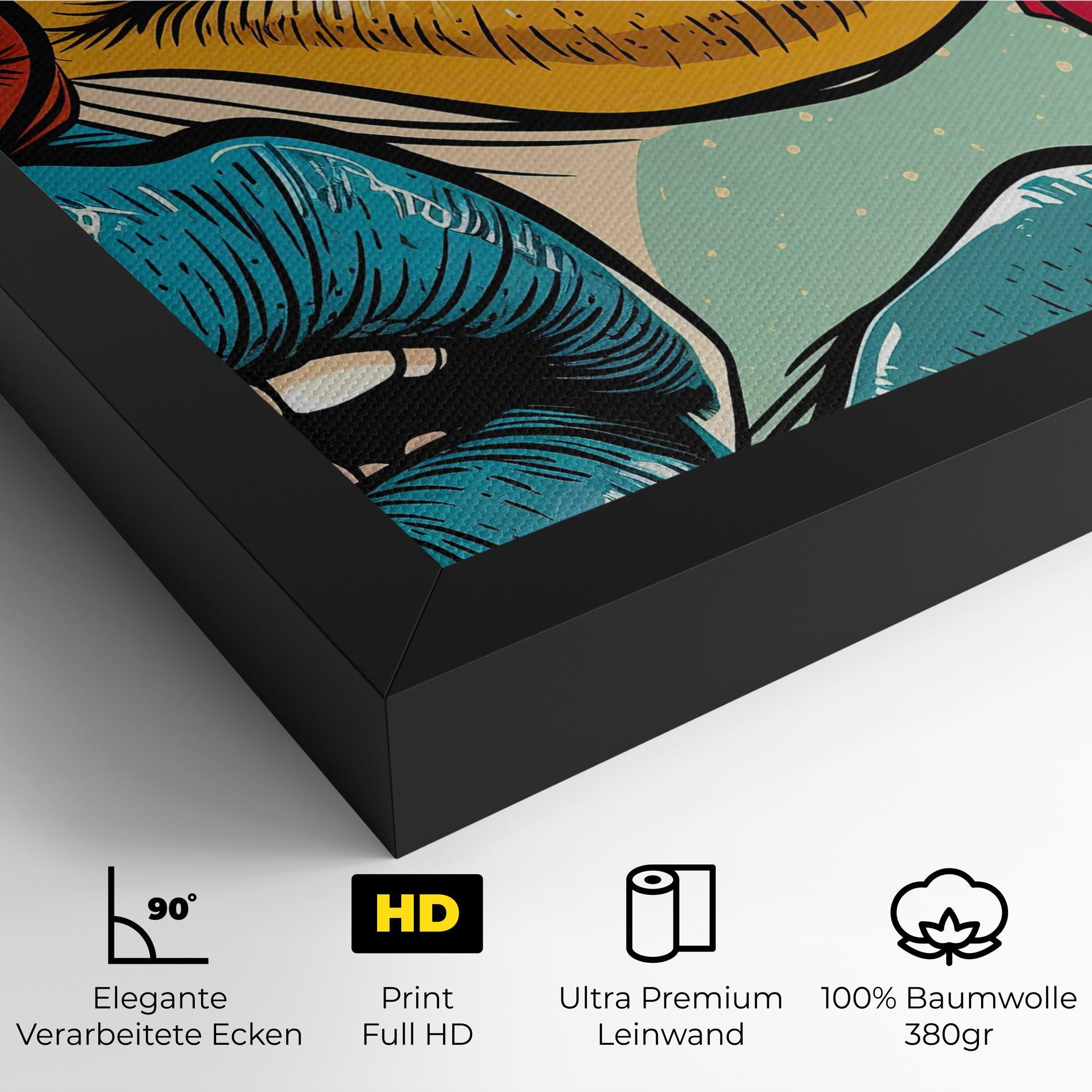 Leinwandbild Comic Book Color Lips mockup 4