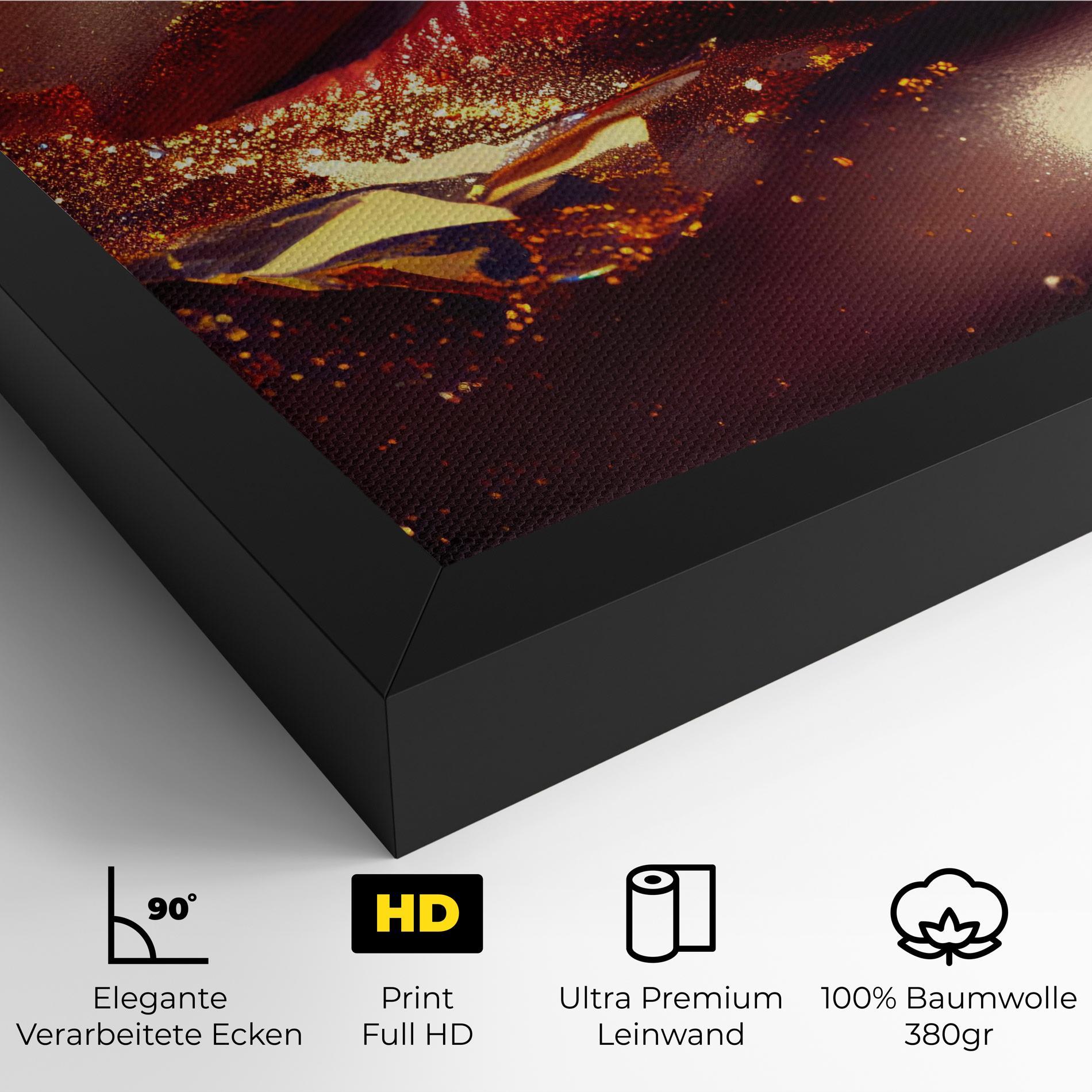 Leinwandbild Gold Glitter Lips mockup 4