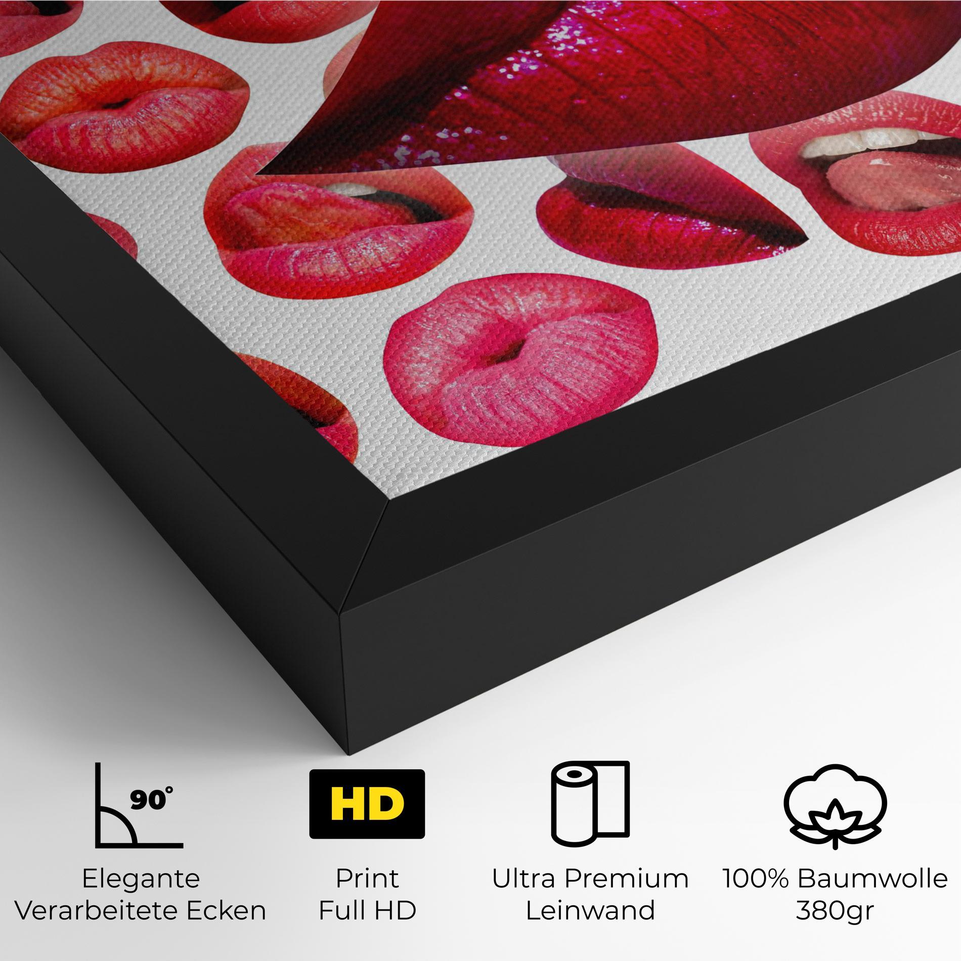 Leinwandbild Red Lip Female mockup 4