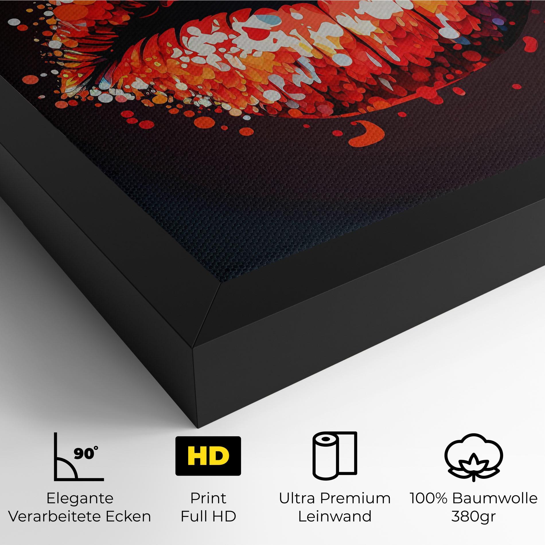 Leinwandbild Red Lips With Word Lips It mockup 4