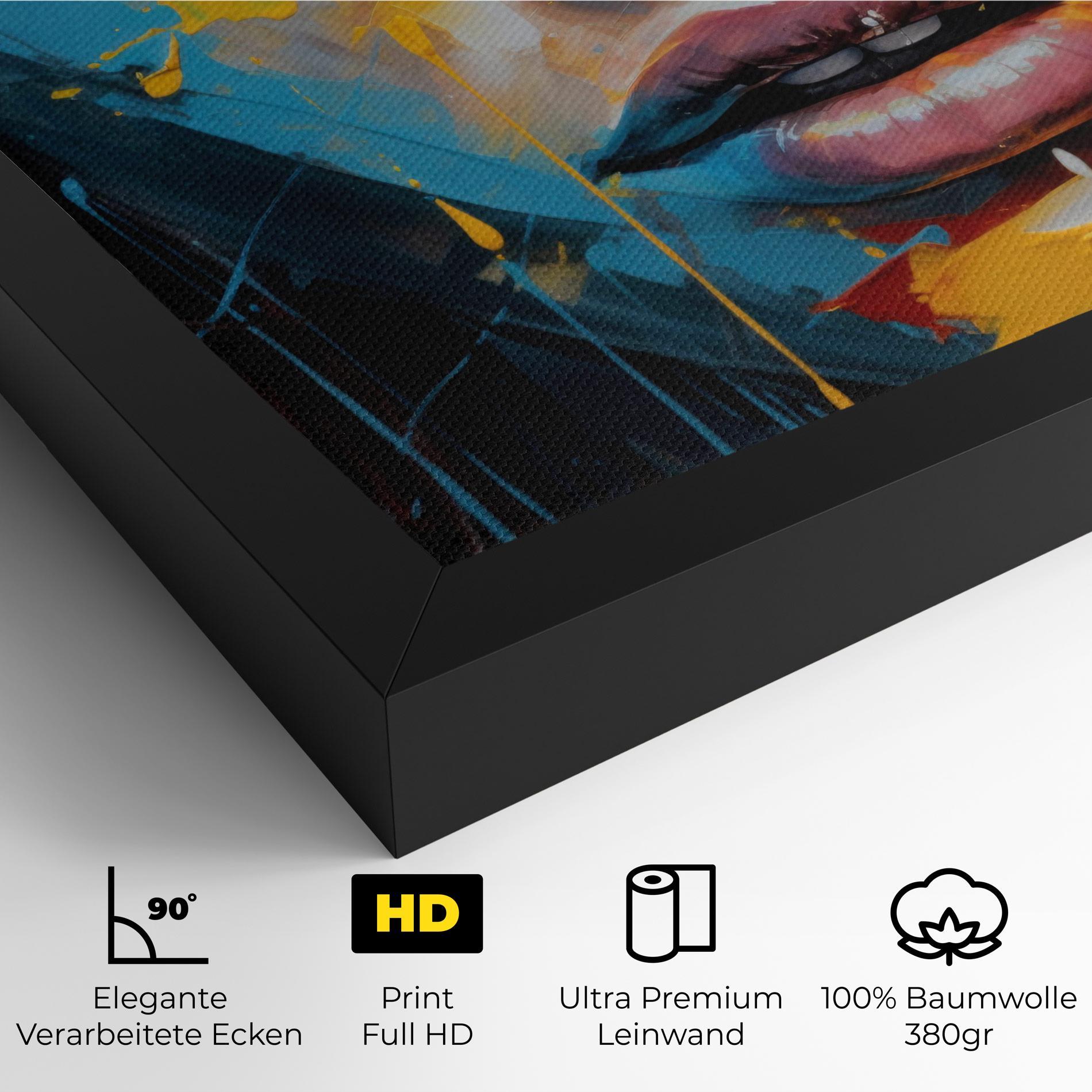 Leinwandbild Woman Abstract Lips mockup 4
