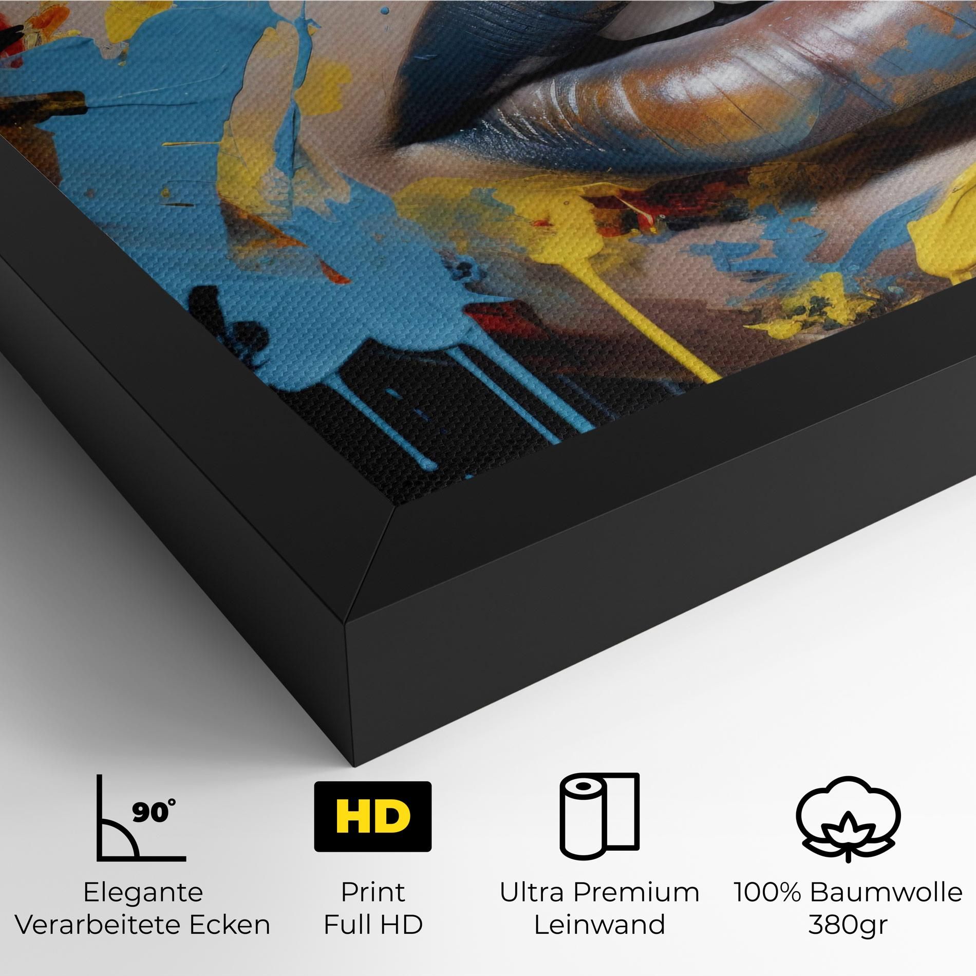 Yellow Blue Lips Art mockup 4