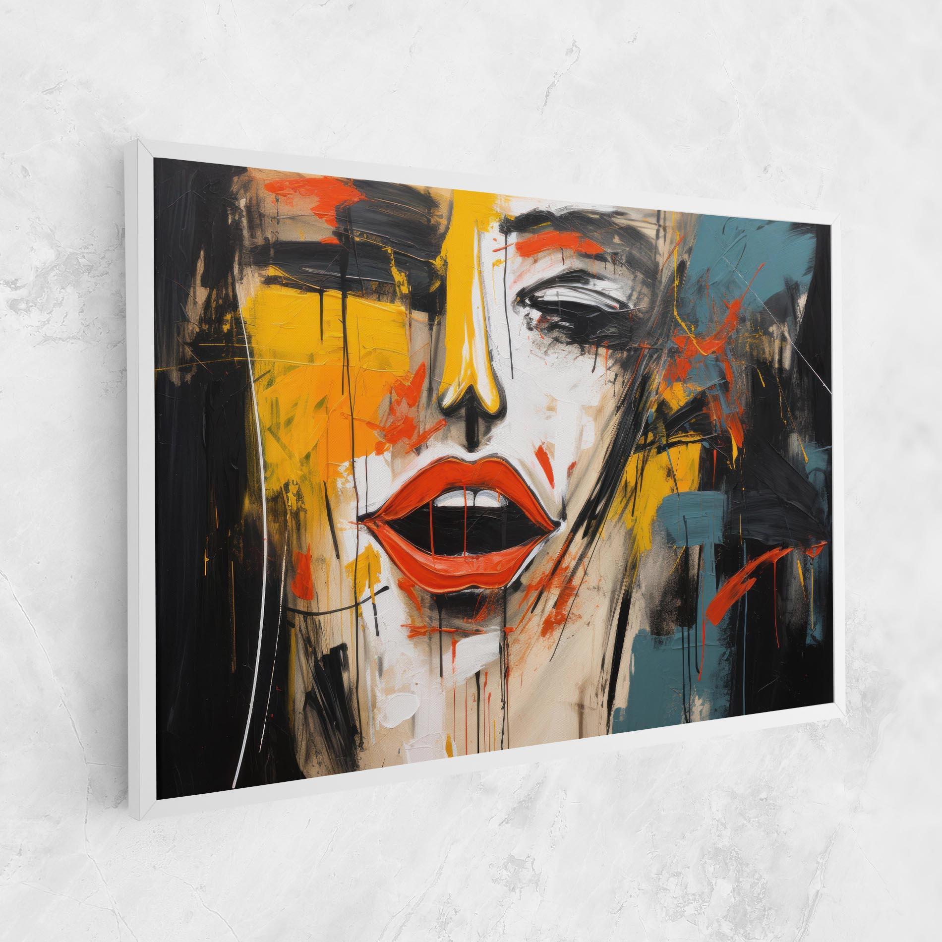 Leinwandbild Abstract Woman Lips mockup 1
