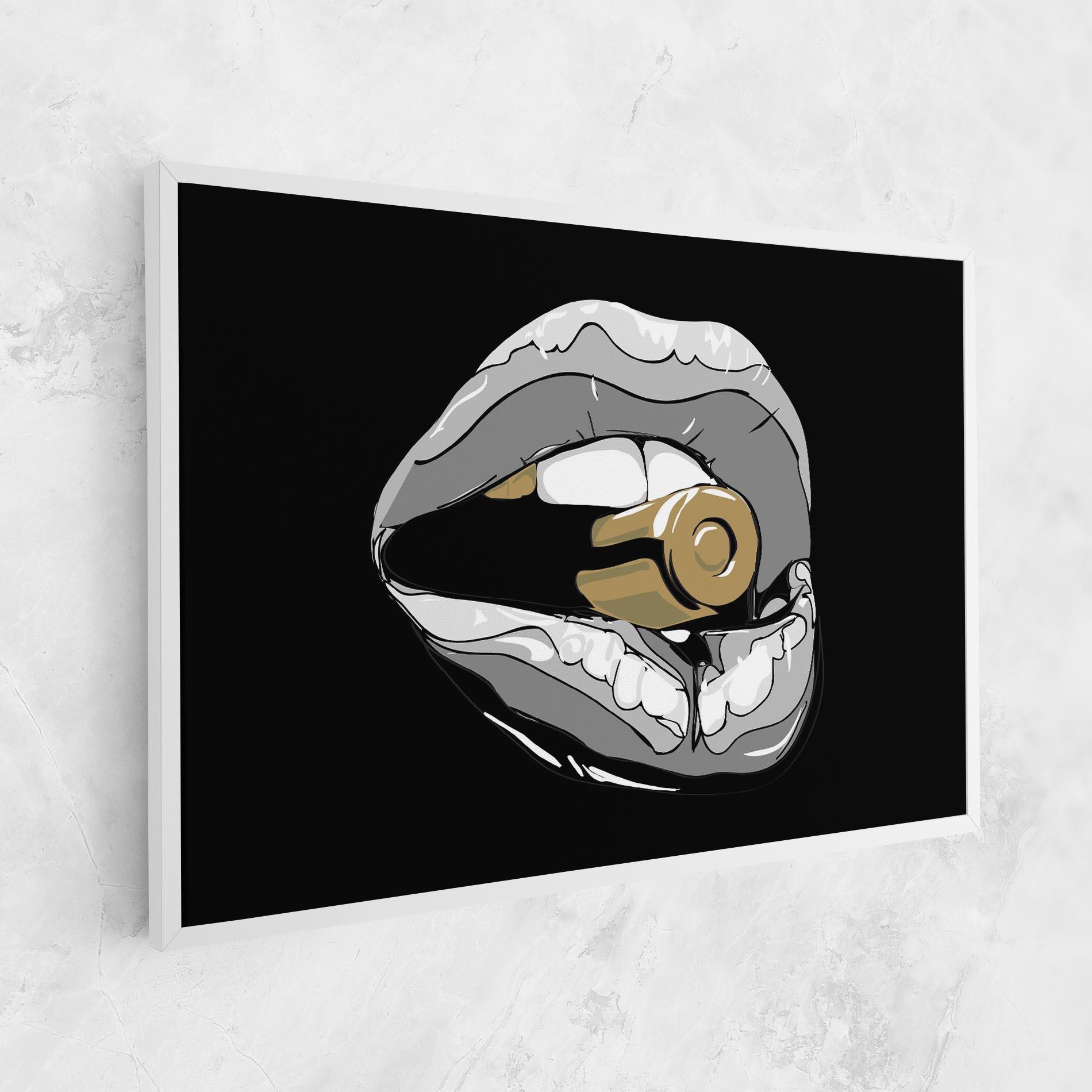 Leinwandbild Grey Bullet Lips mockup 1