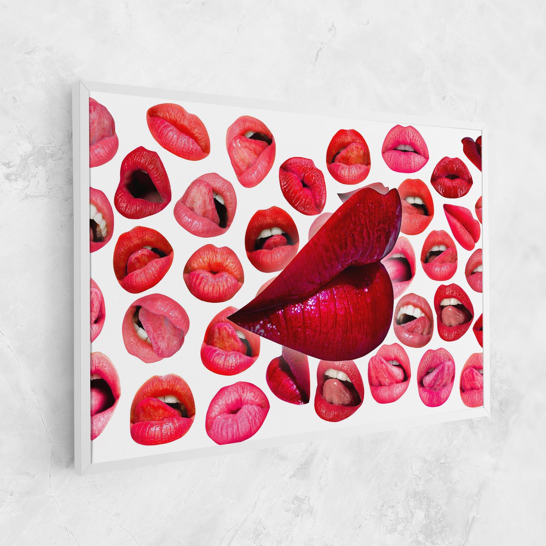 Leinwandbild Red Lip Female mockup 1
