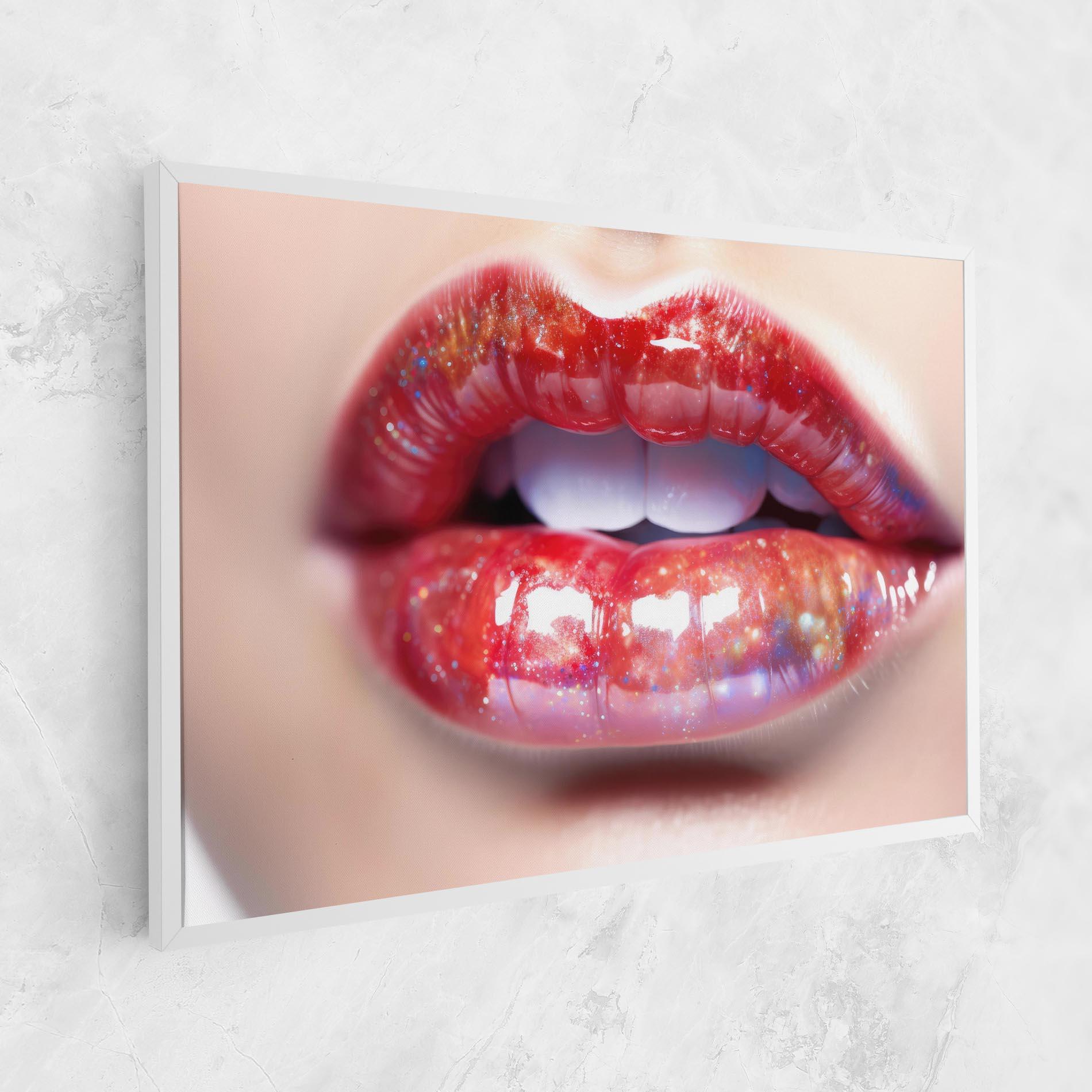Leinwandbild Red Pretty Lips mockup 1
