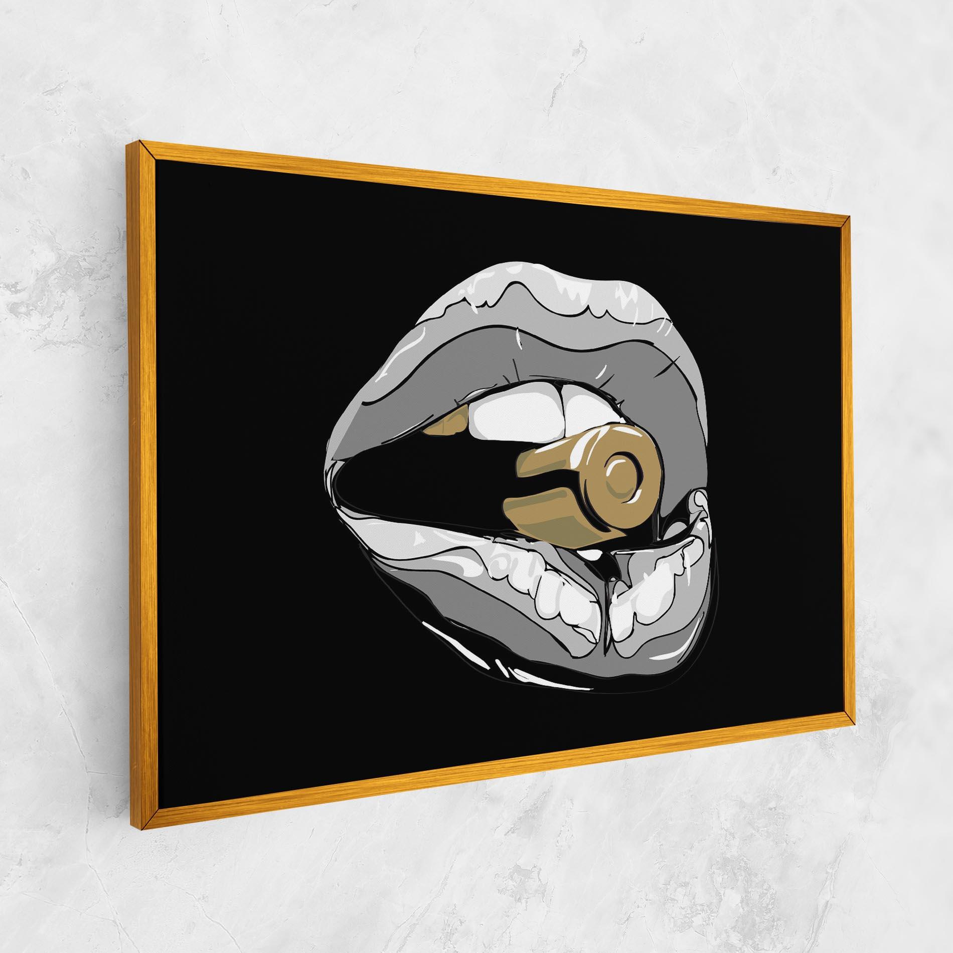 Leinwandbild Grey Bullet Lips mockup 1