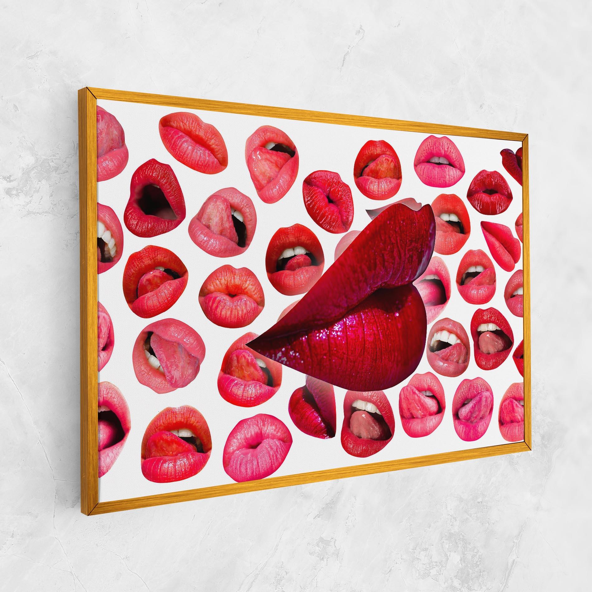 Leinwandbild Red Lip Female mockup 1