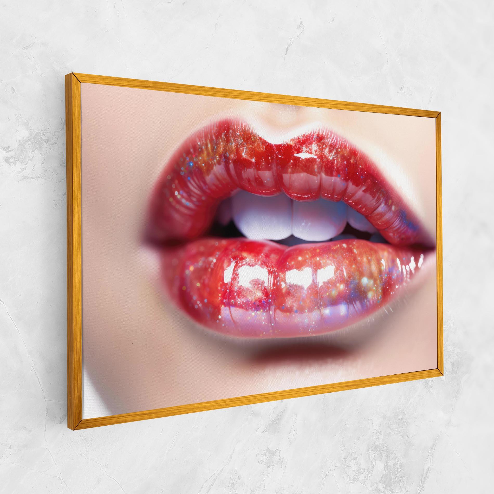 Leinwandbild Red Pretty Lips mockup 1
