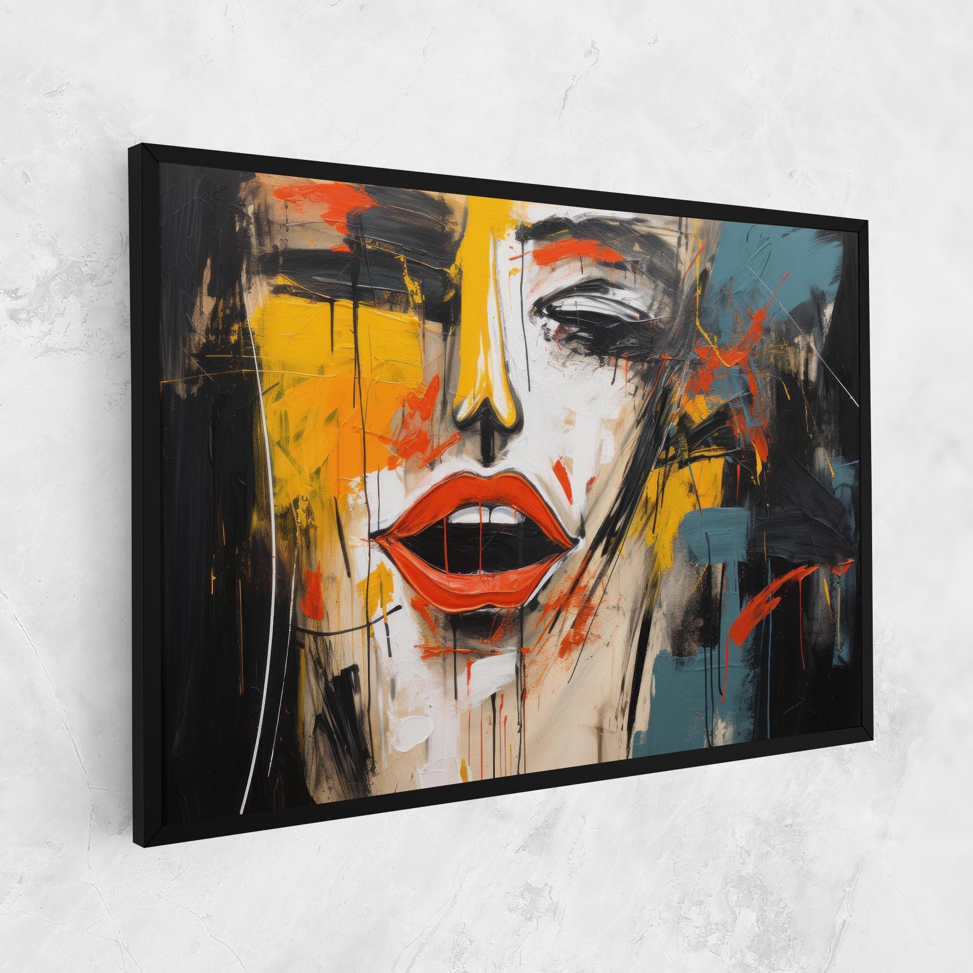 Leinwandbild Abstract Woman Lips mockup 1