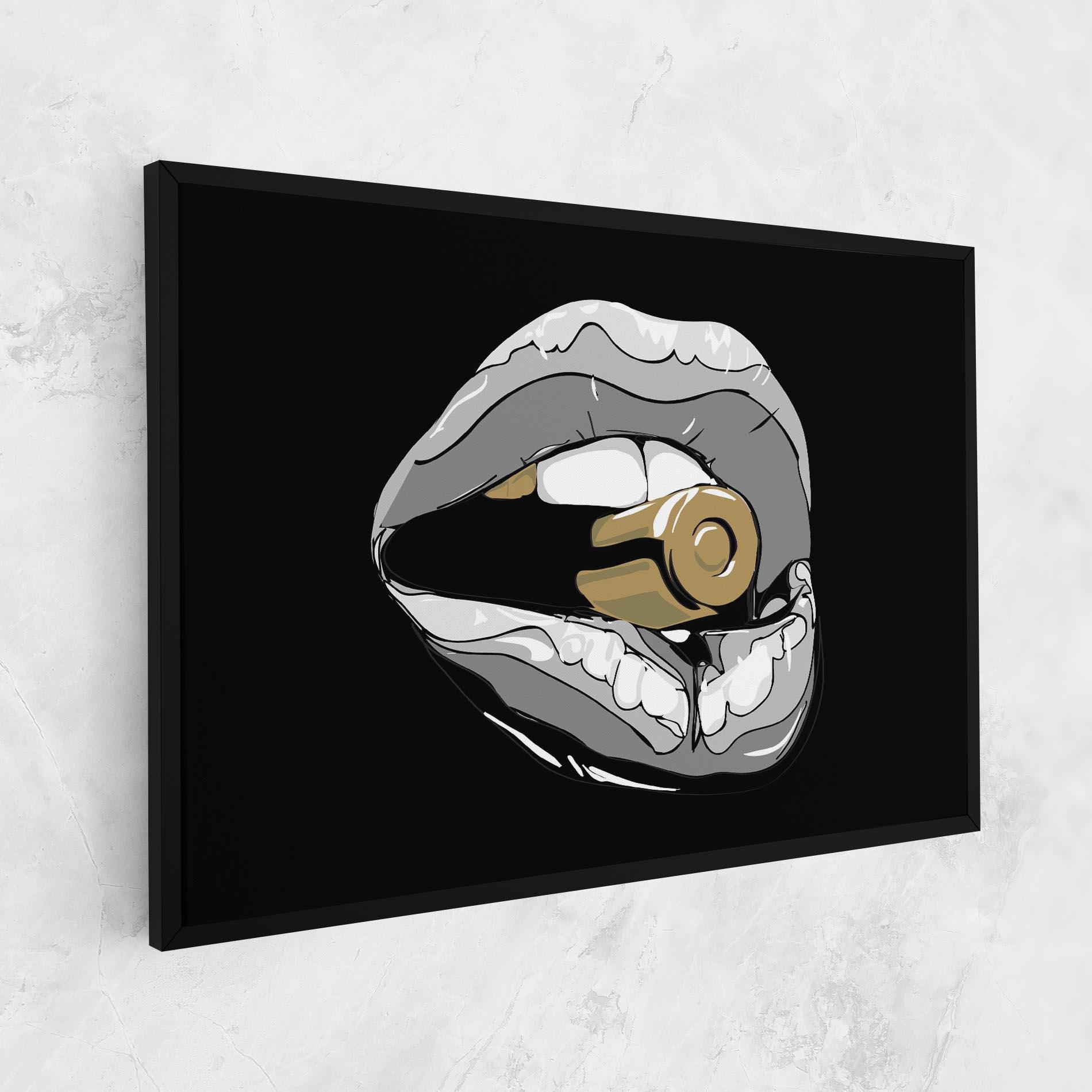 Leinwandbild Grey Bullet Lips mockup 1