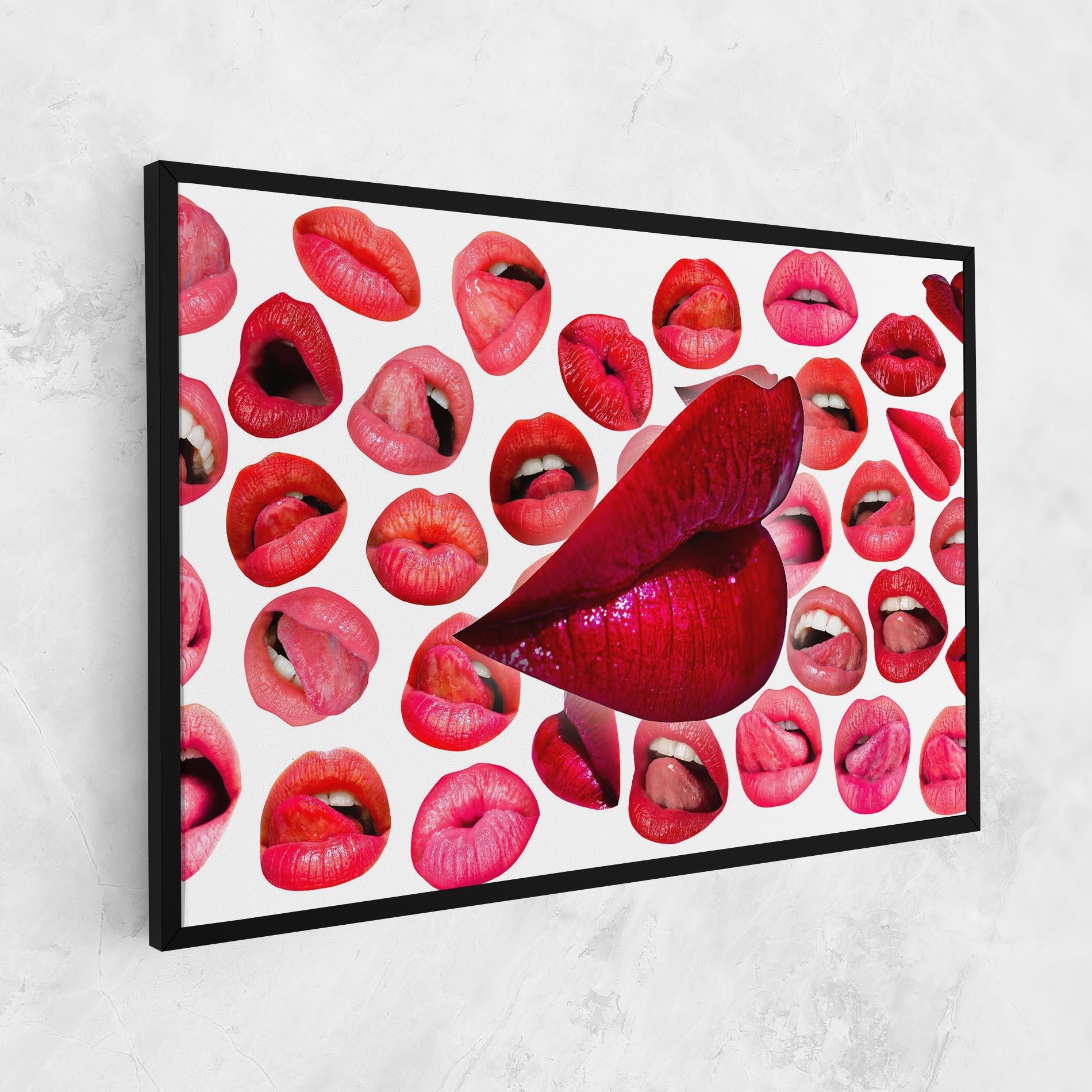 Leinwandbild Red Lip Female mockup 1