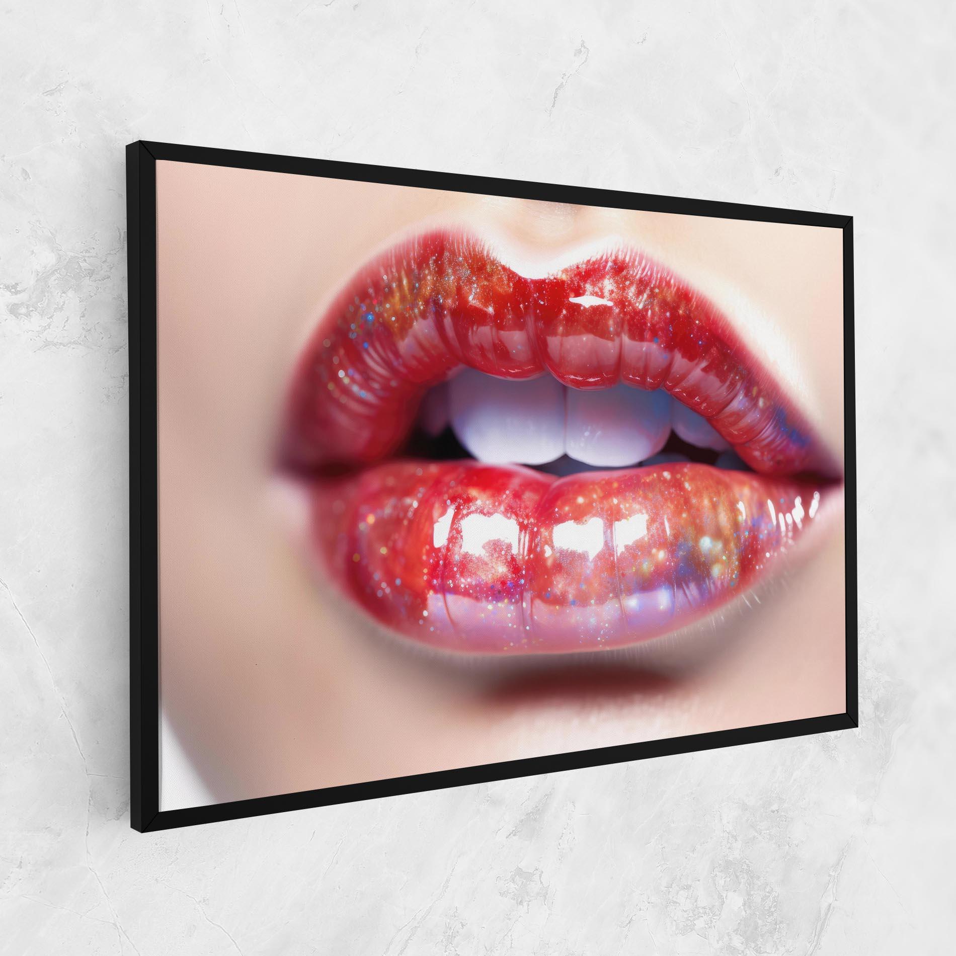 Leinwandbild Red Pretty Lips mockup 1