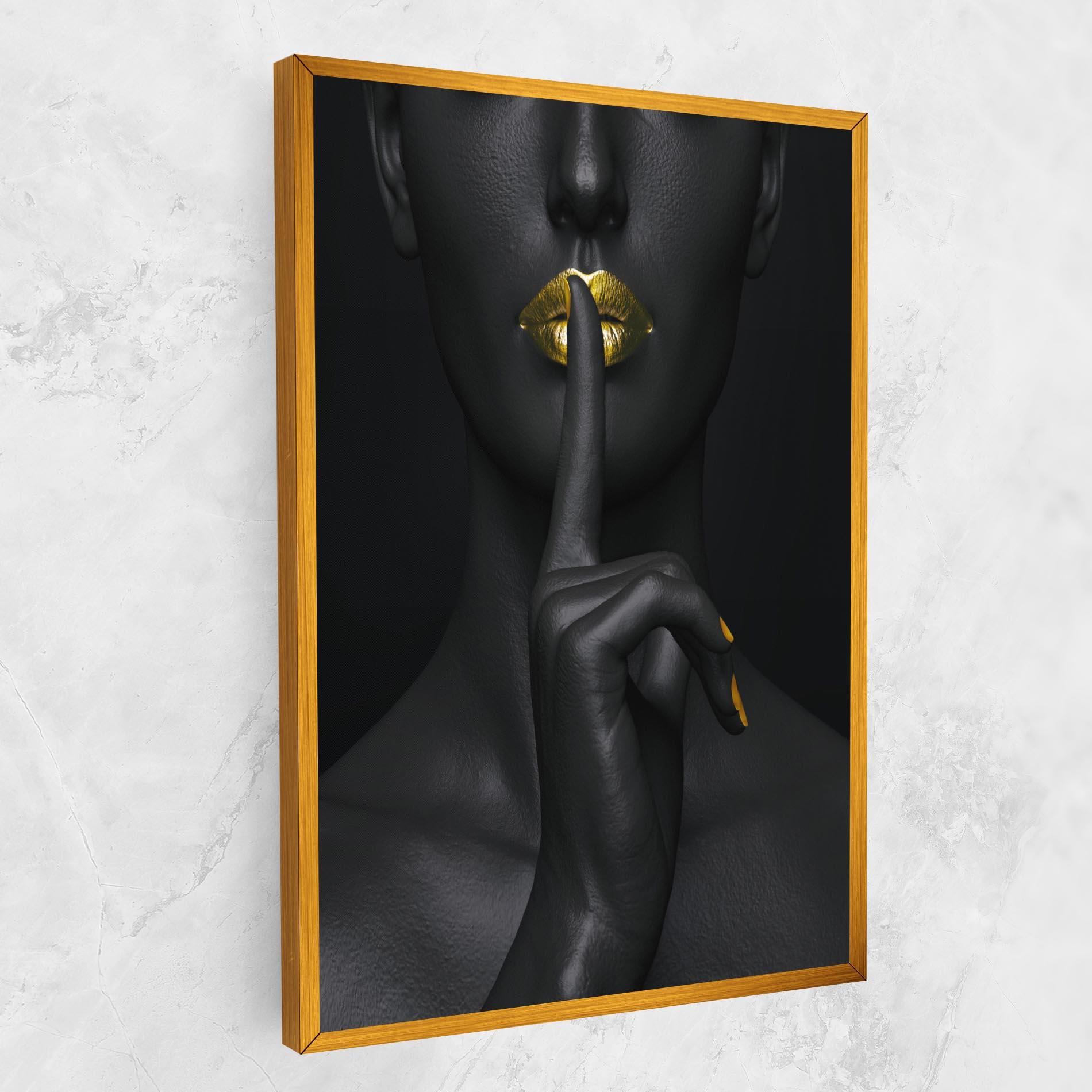 Leinwandbild Silence Lips Portrait mockup 1