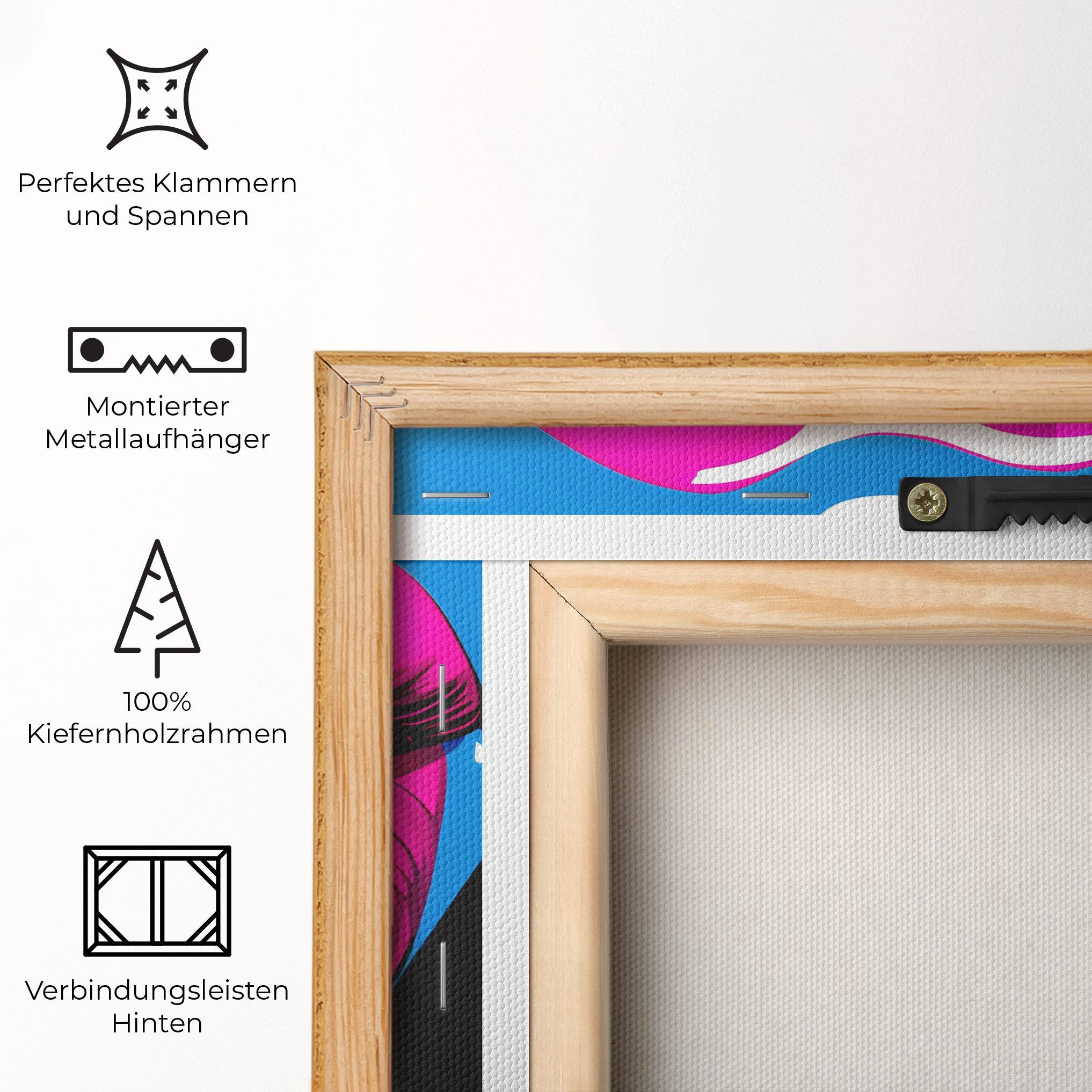 Leinwandbild Blue Pink Lips Art mockup 5